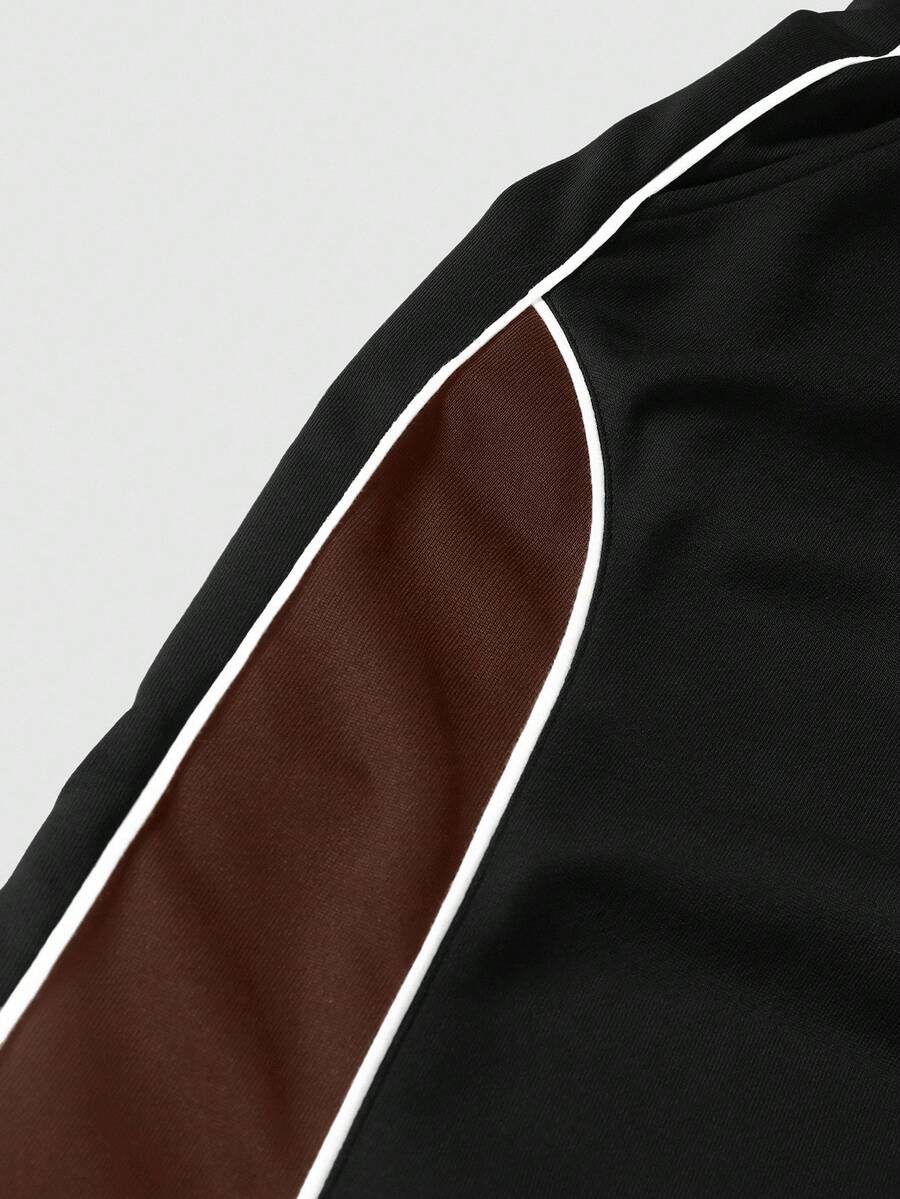 Men's Solid Color Patchwork Sweatpants