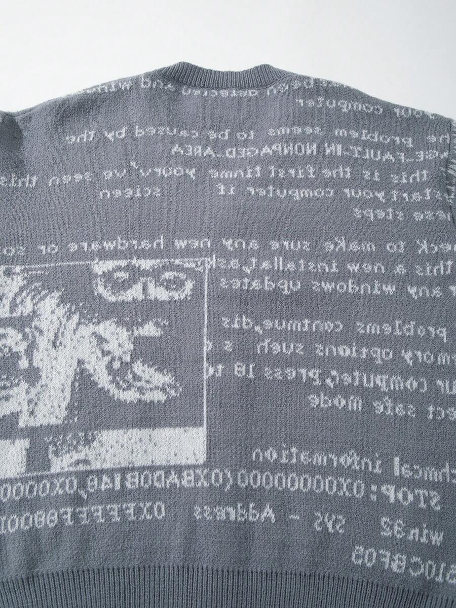 Unisex Casual Vintage Jacquard Knit Cardigan