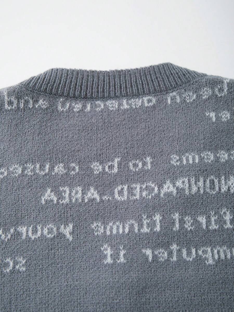 Unisex Casual Vintage Jacquard Knit Cardigan