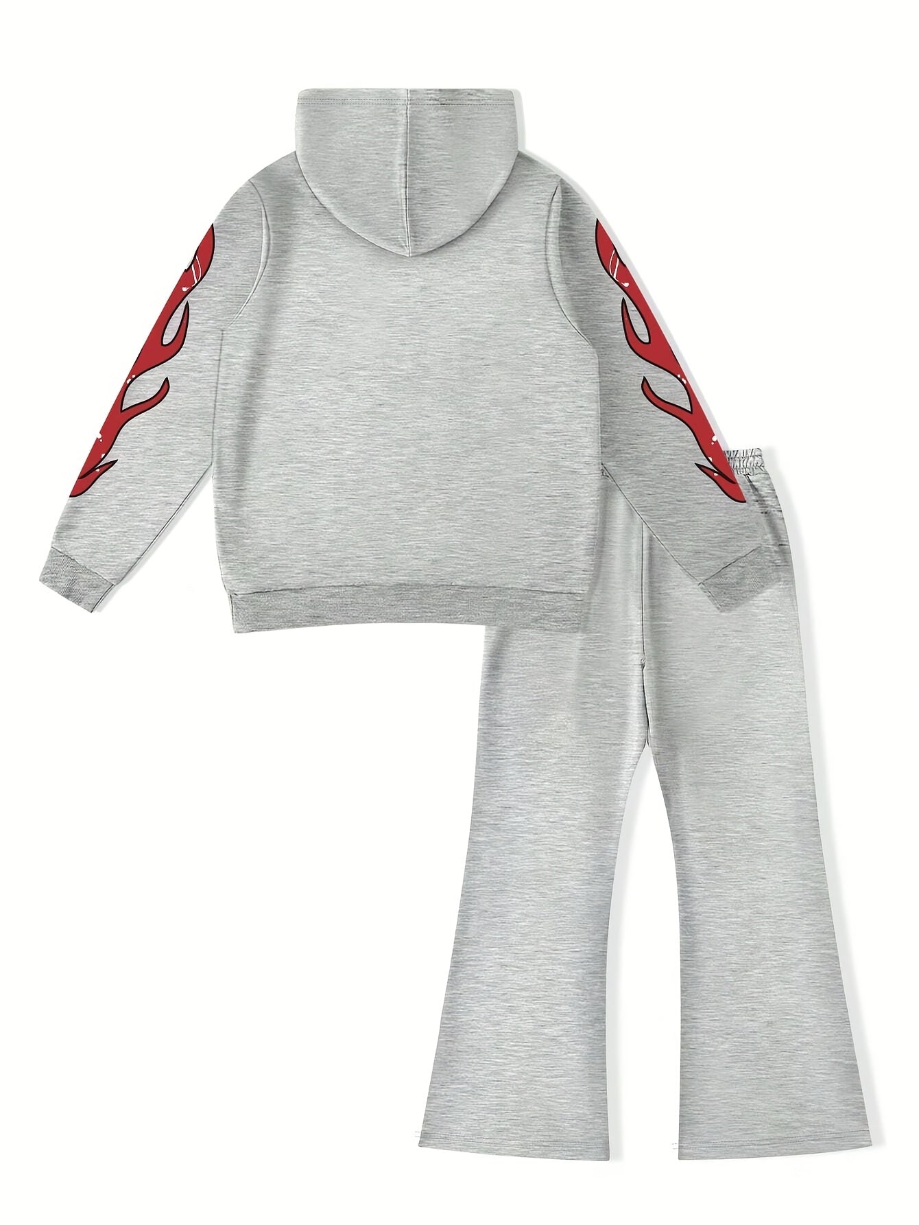 Flame Graphic Hoodie & Sweatpants 2 Piece Set