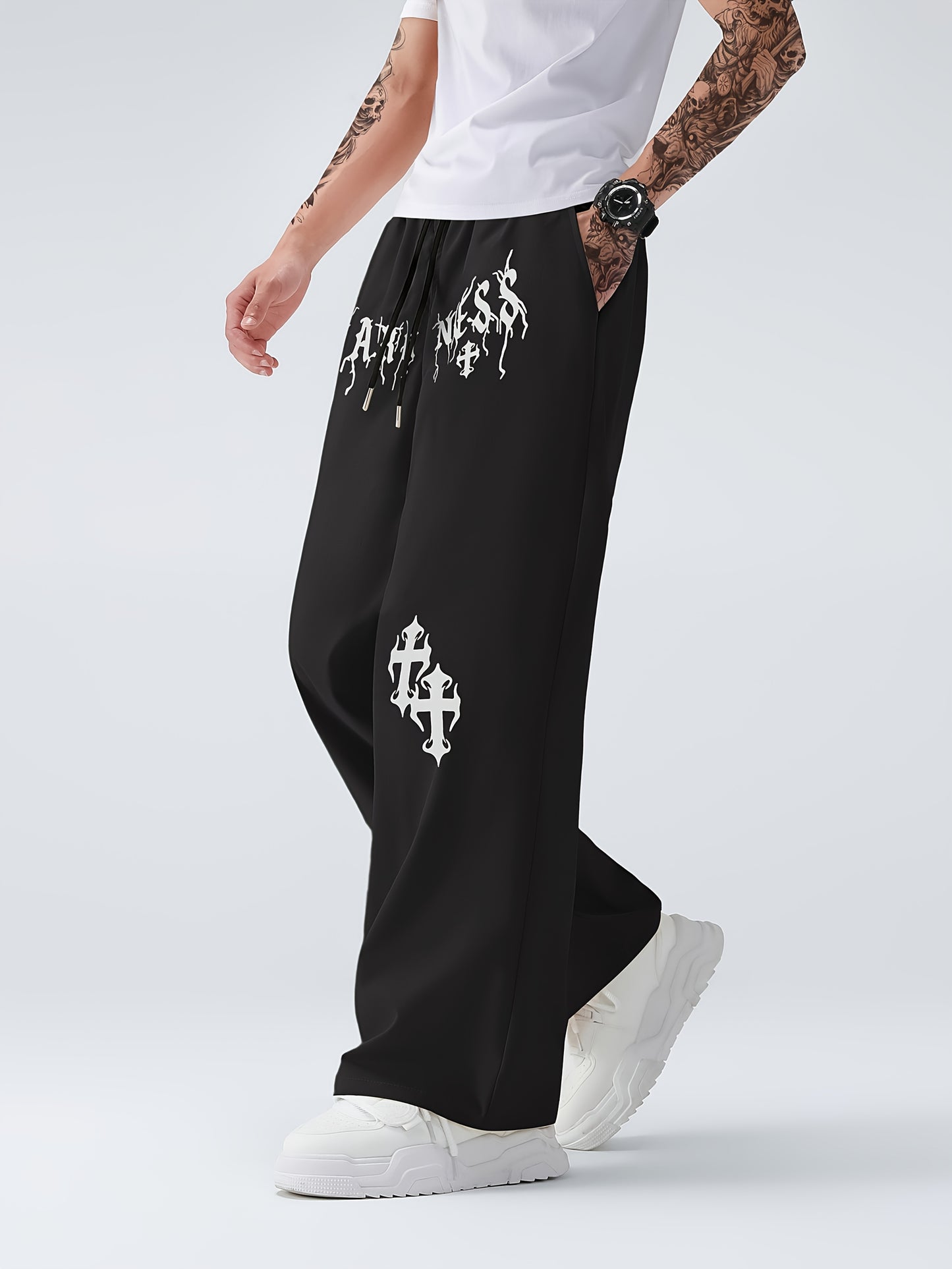 Printed Straight-Leg Pants