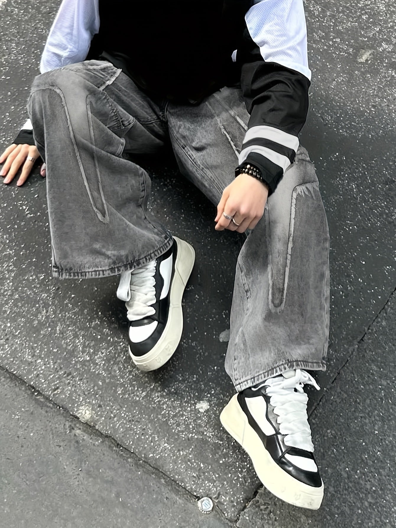 Men's Loose Fit Wide Leg Jeans