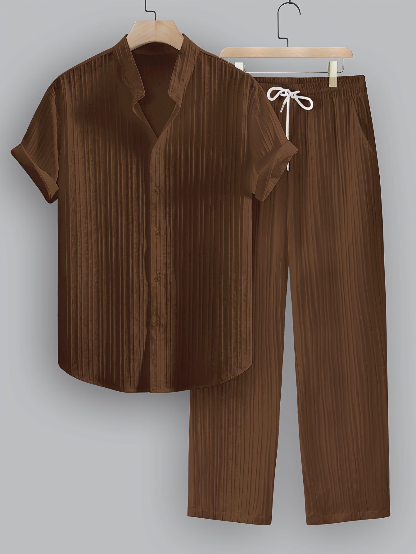 Men's Summer Solid Color 2pcs Set