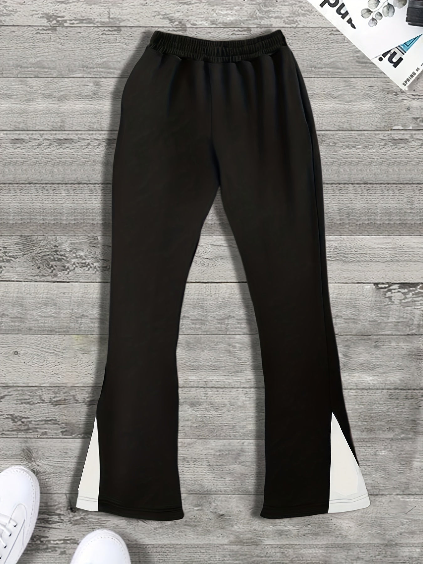 Flame Graphic Print Bell Bottom Pants