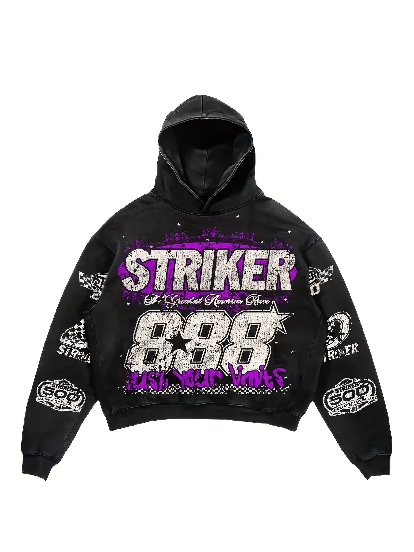 Y2K-Inspired "STRIKER'' Printed Hoodie