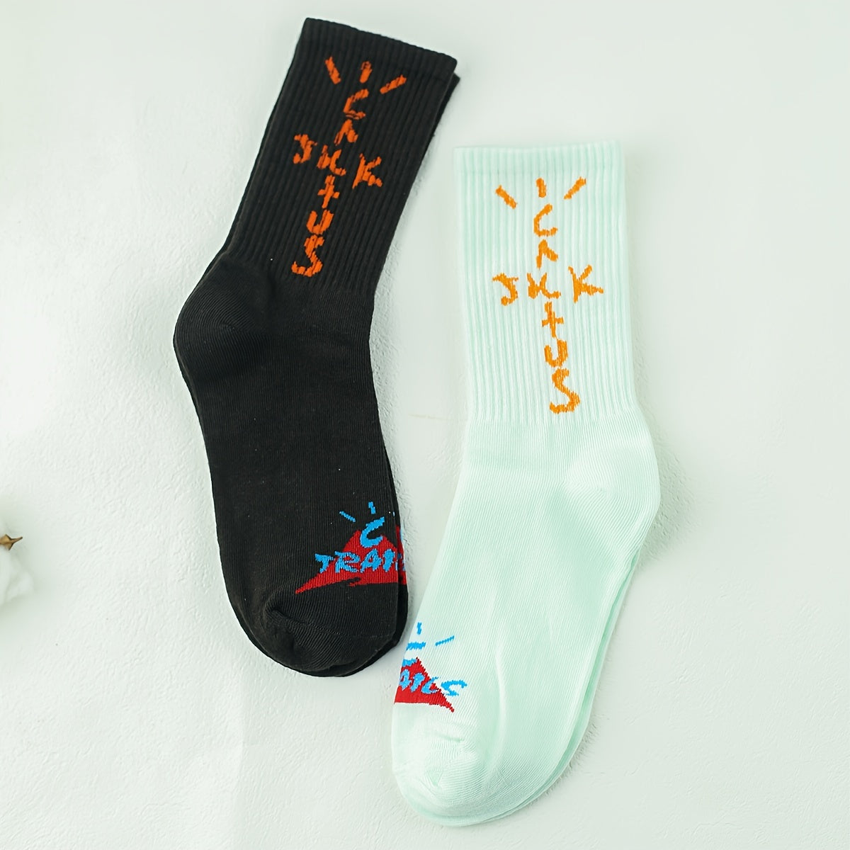 Travis Scott Cactus Jack Two Pairs of Color-Mixed Mid-Calf Socks