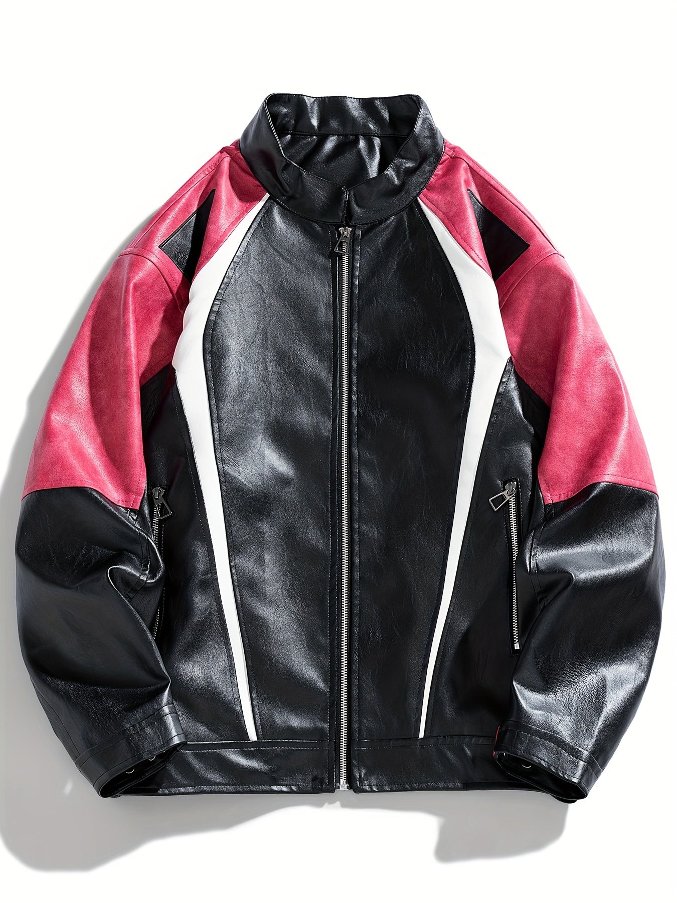 Men's Color Matching Geometric Print Jacket