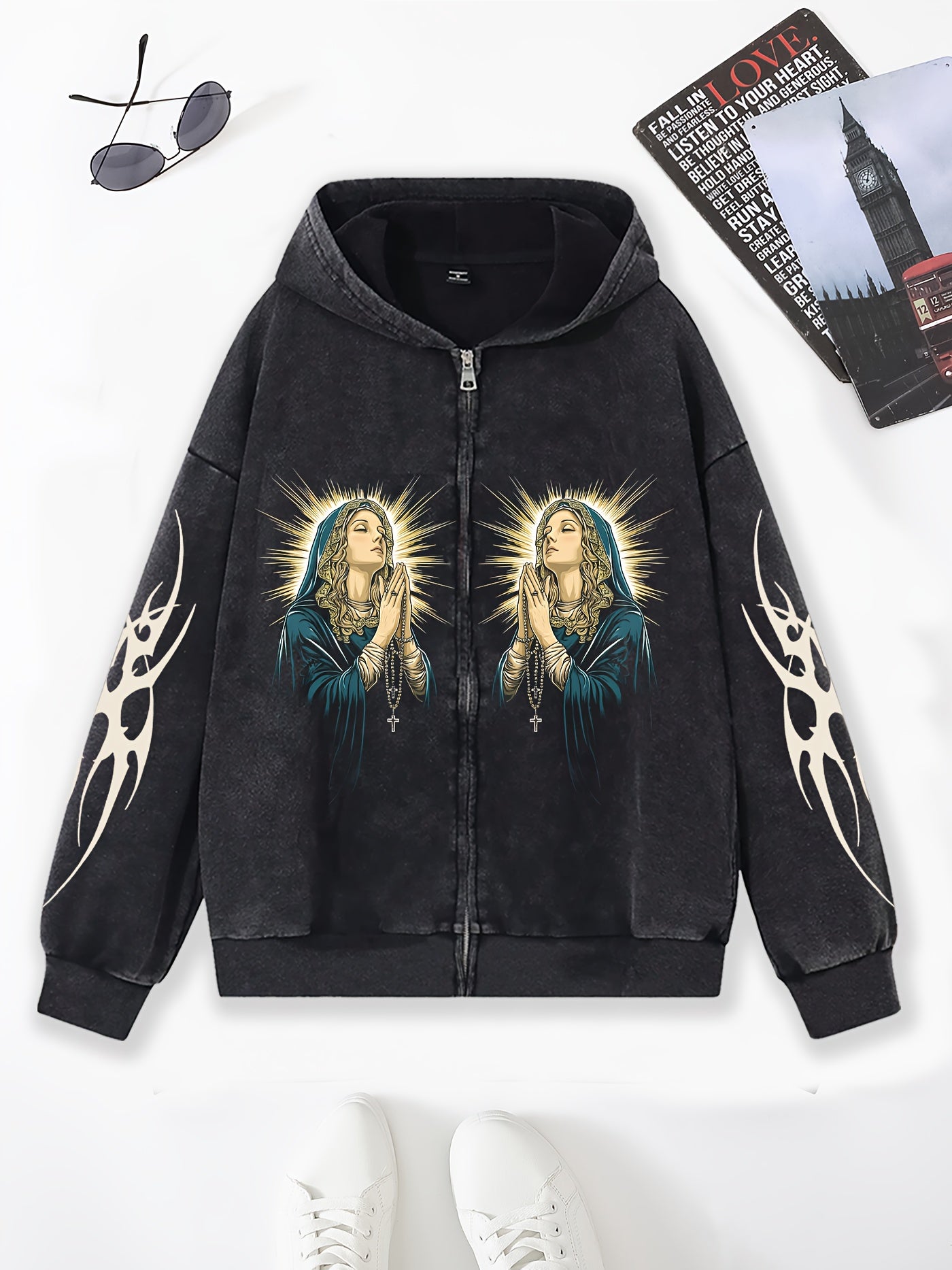 Varsity Zip-Up Hooded Jacket