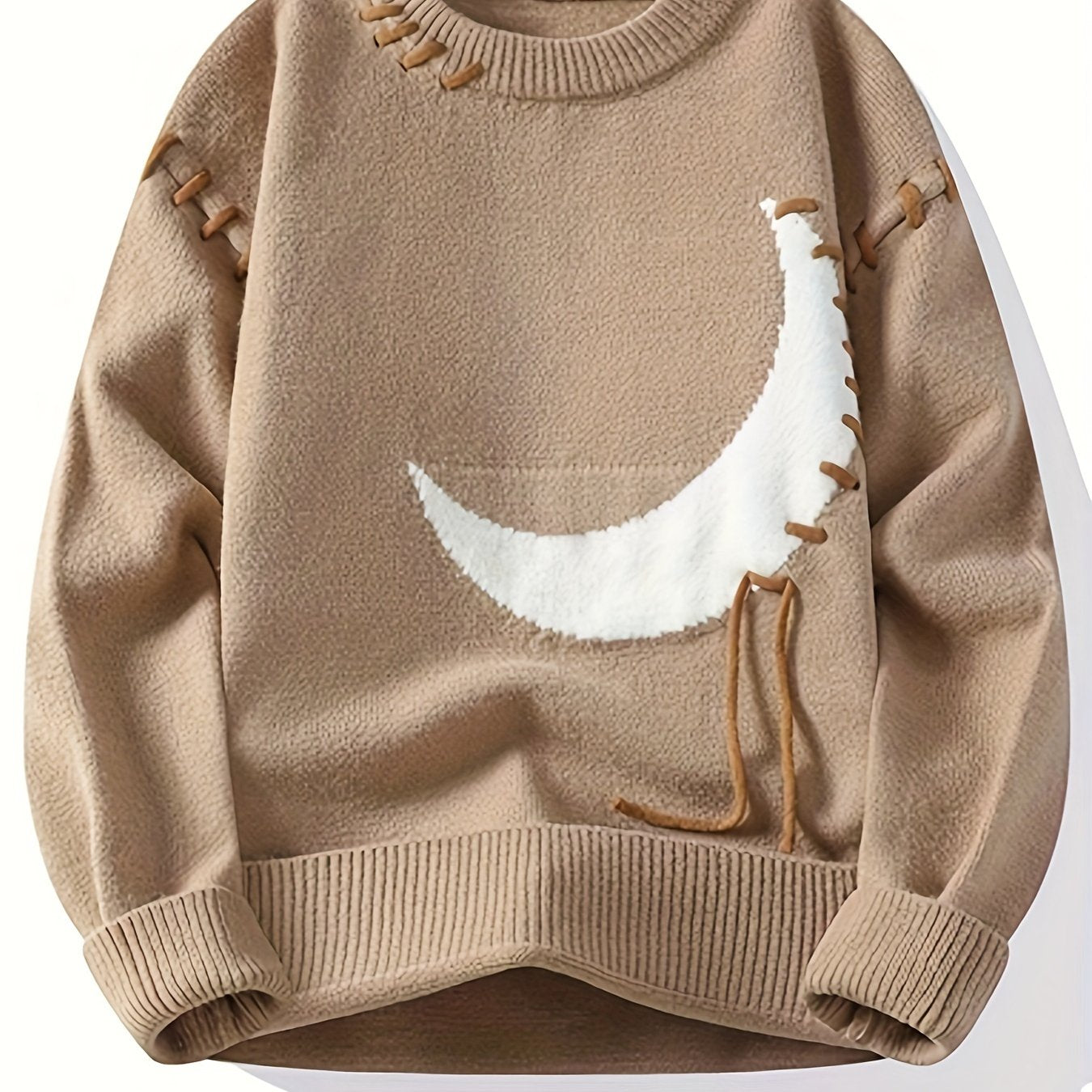Men's Casual Loose Fit Distressed Asymmetrical Hem Sweater