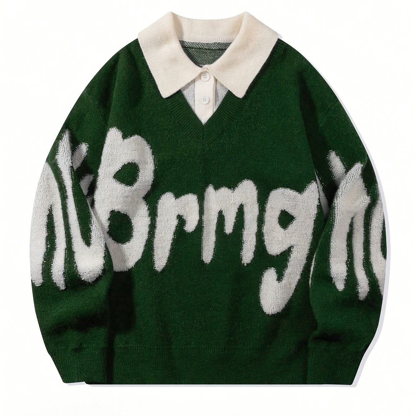 College-Style V-Neck Sweater