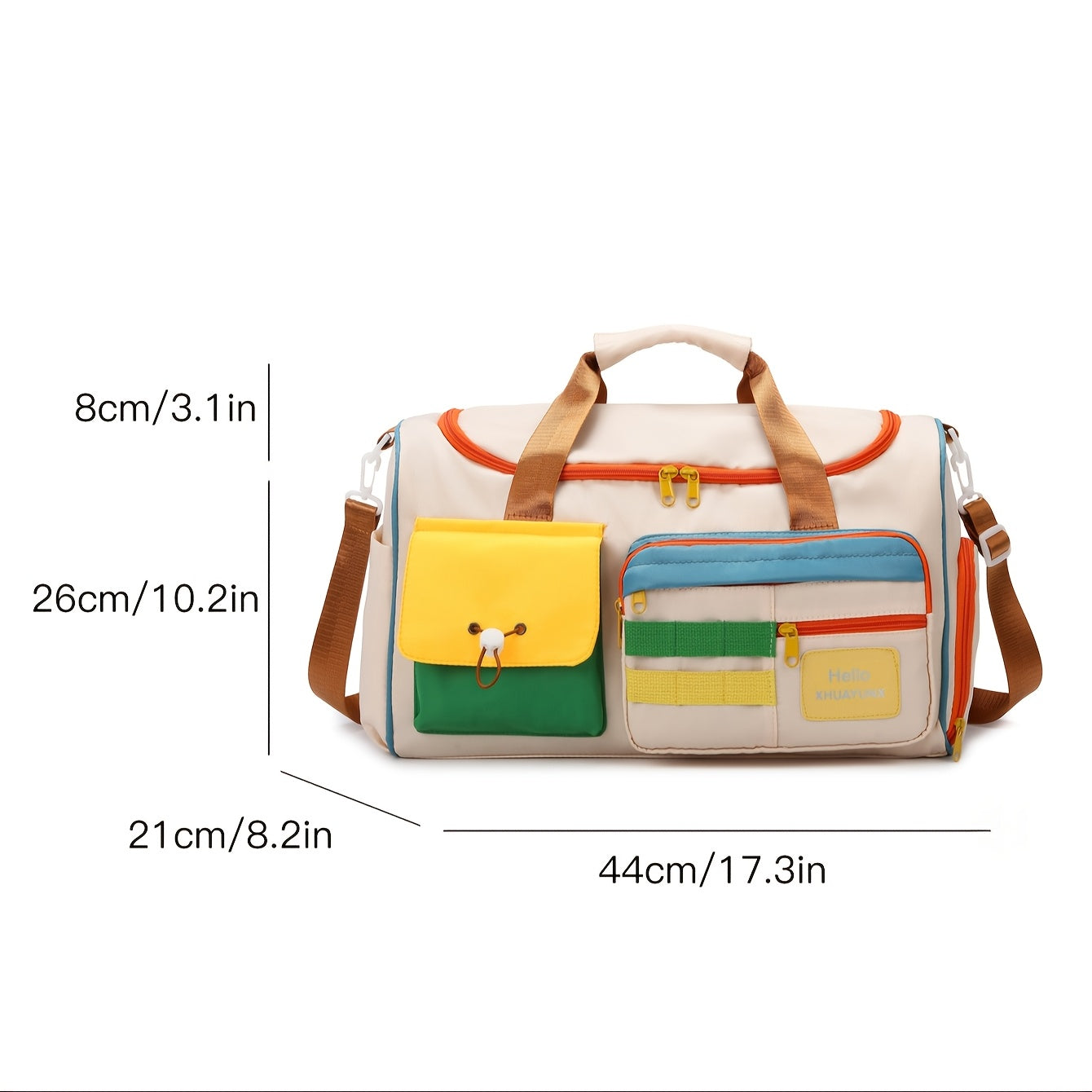 Color-Block Crossbody Fitness Bag