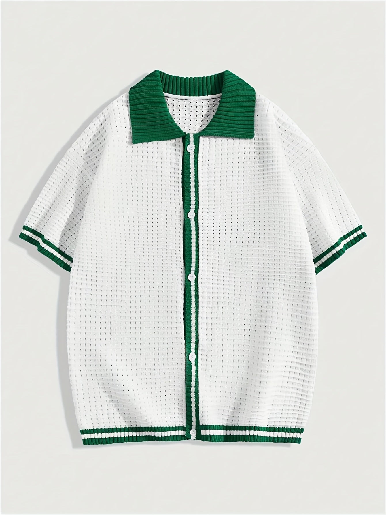 Men's Casual Short Sleeve Knit Sweater