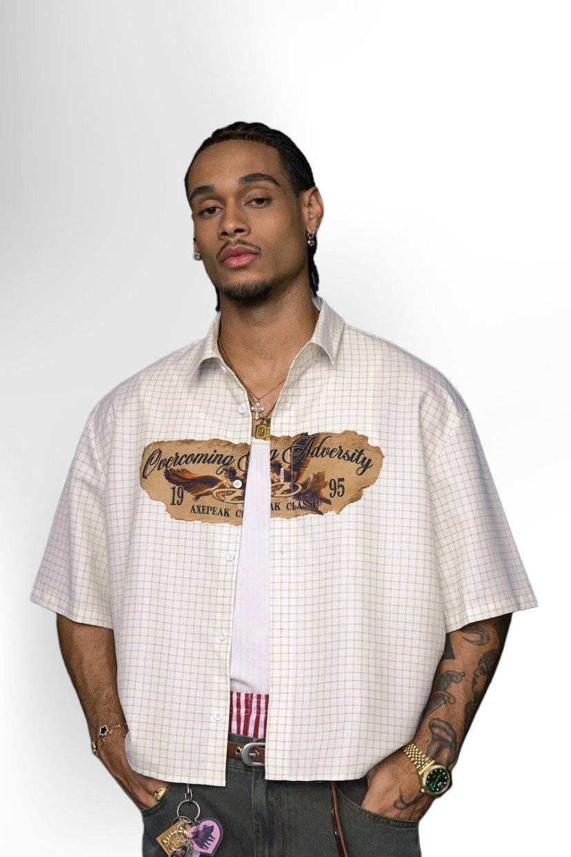 Mens's Casual Streetwear Vintage Print Short Sleeve Shirt For Men