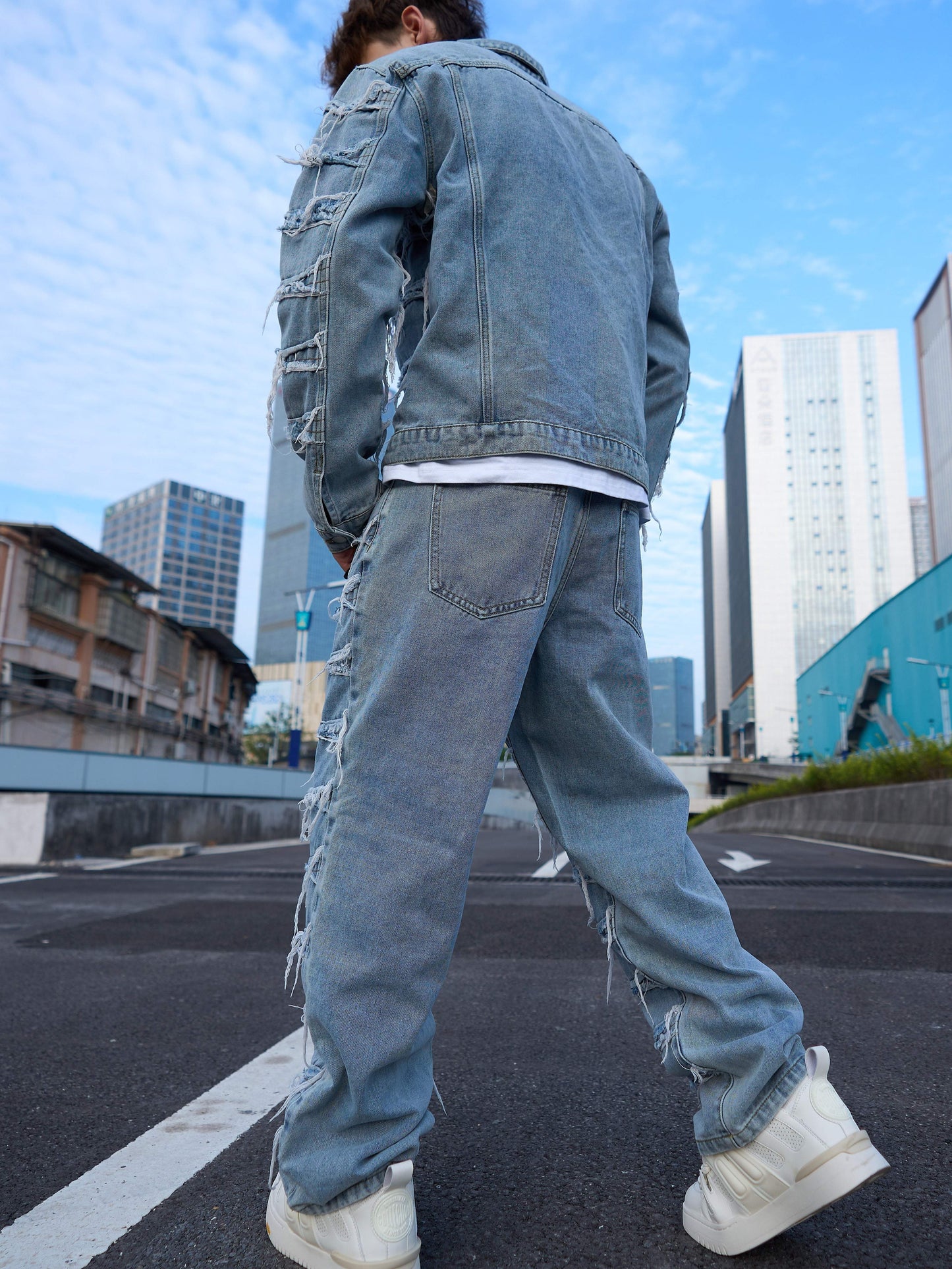 Vintage-Inspired Distressed Jeans