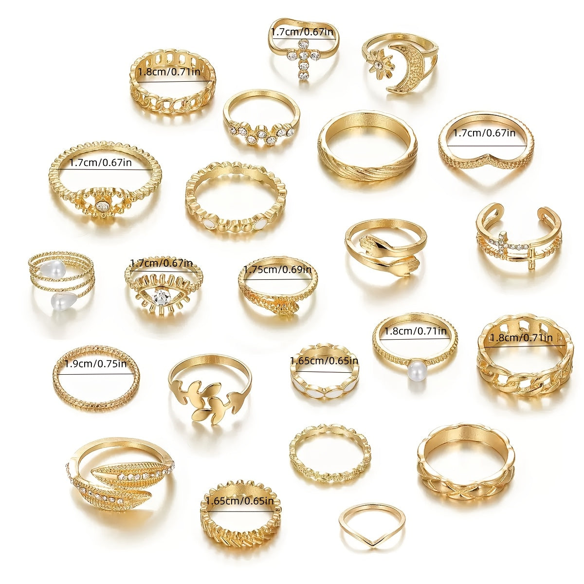 23pcs retro ring set