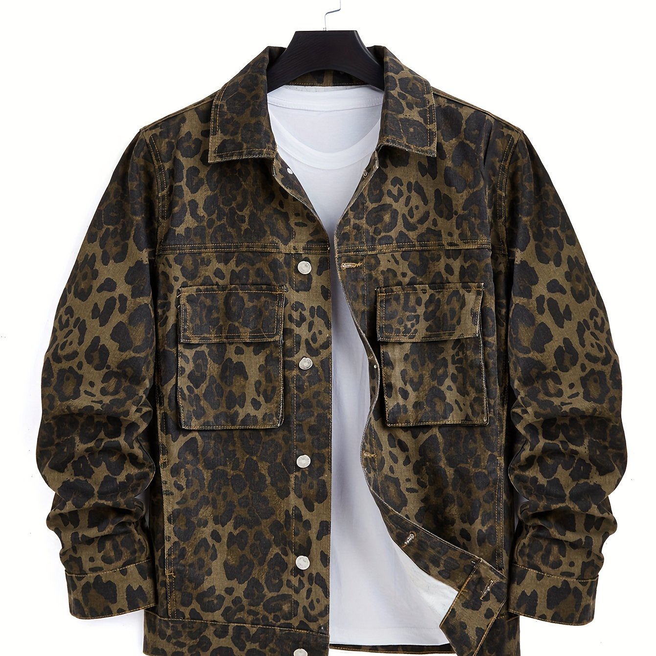 Leopard Print Denim Jacket