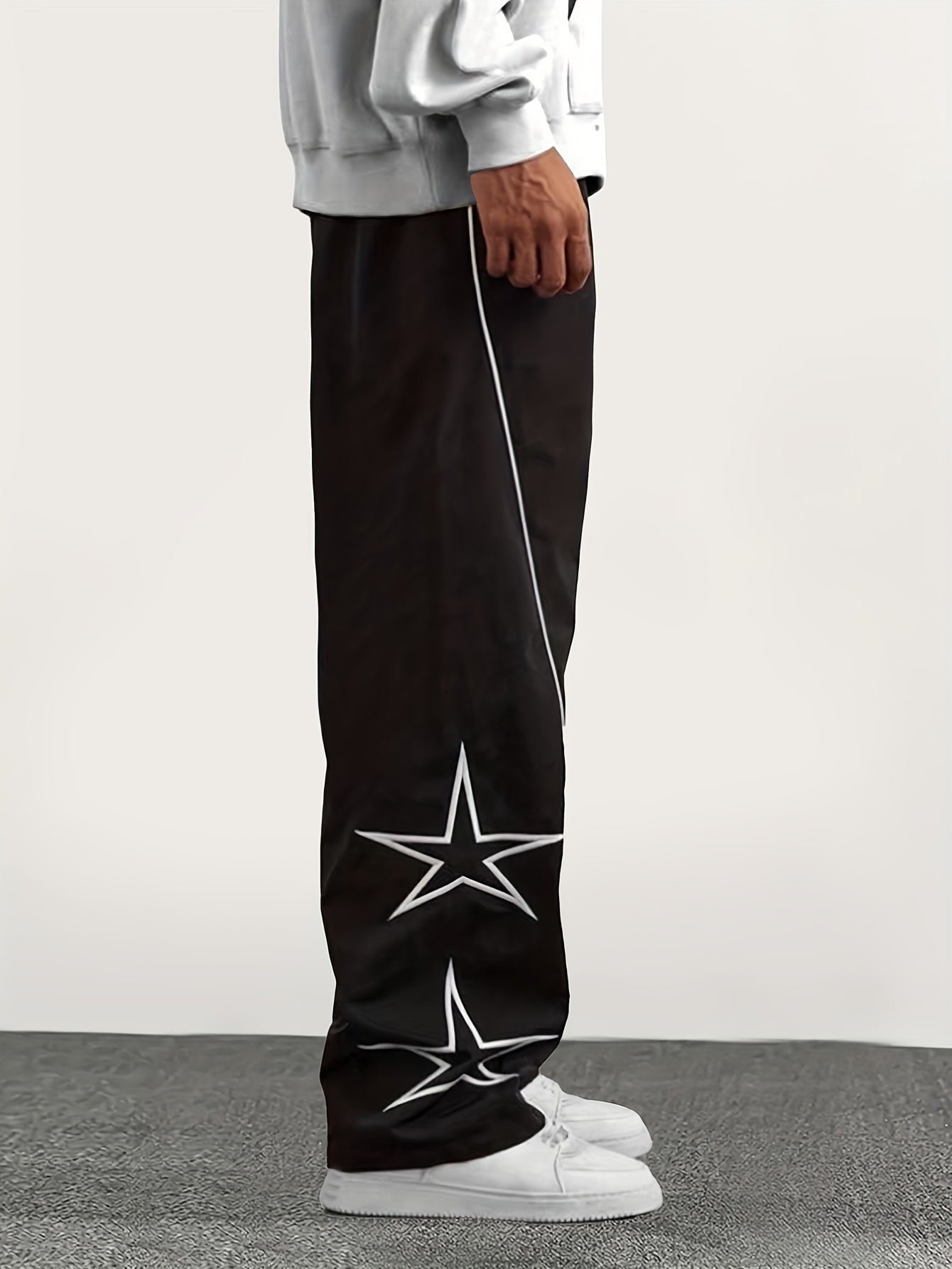 Casual Embroidered Star Trackpants