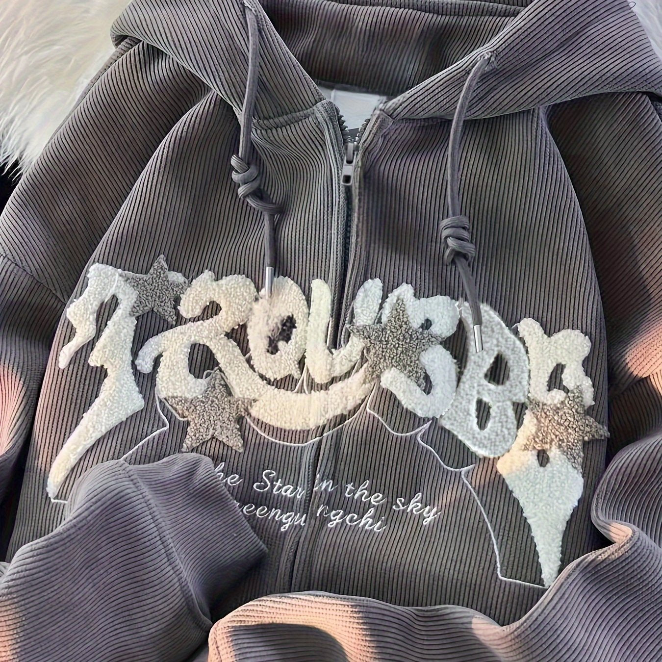Zip-up Drawstring Hoodie