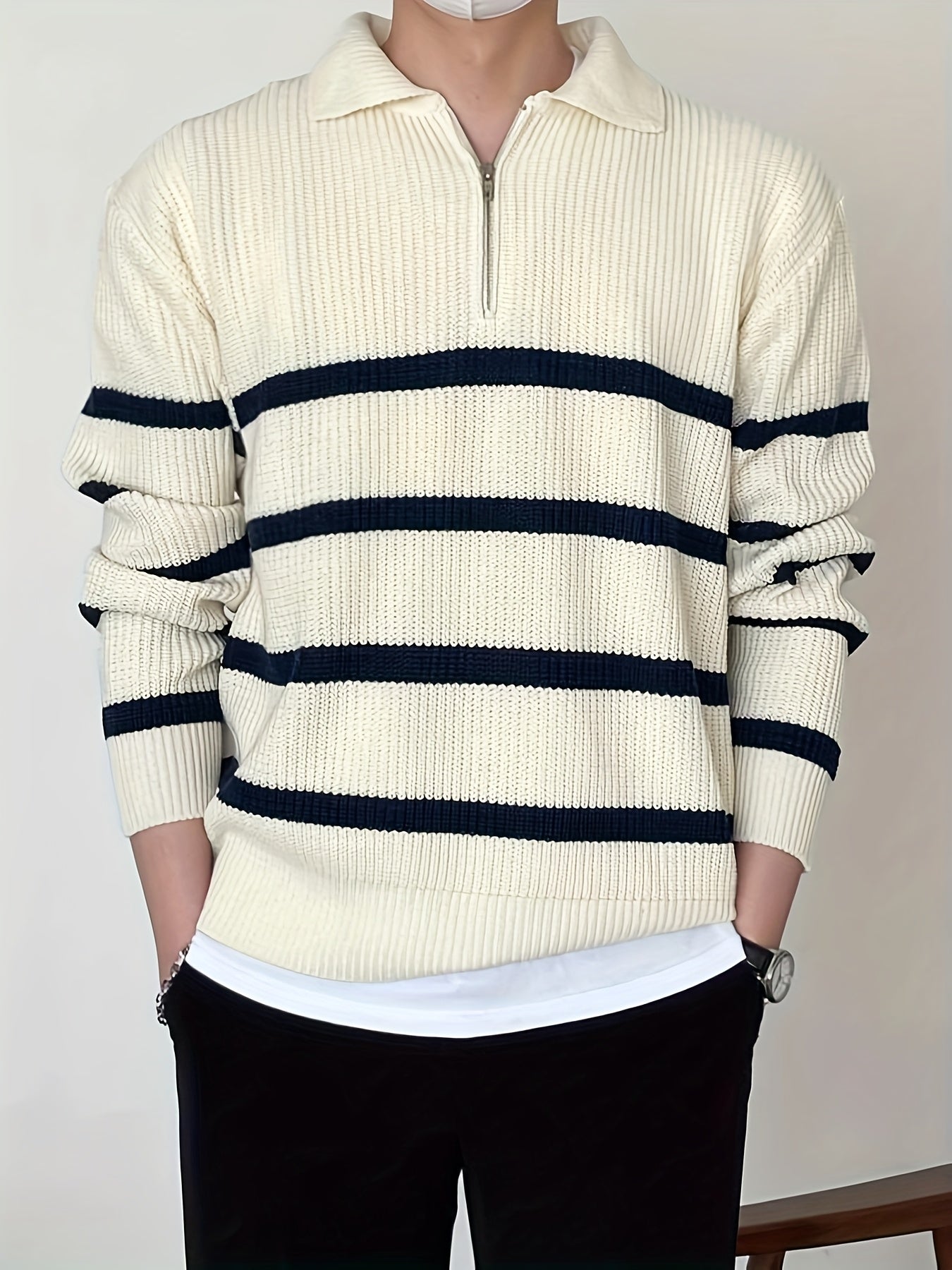 Men'S Casual Half-Zip Sweater