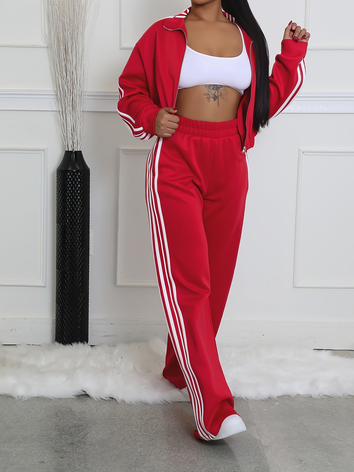 Women's Striped Two-Piece Set