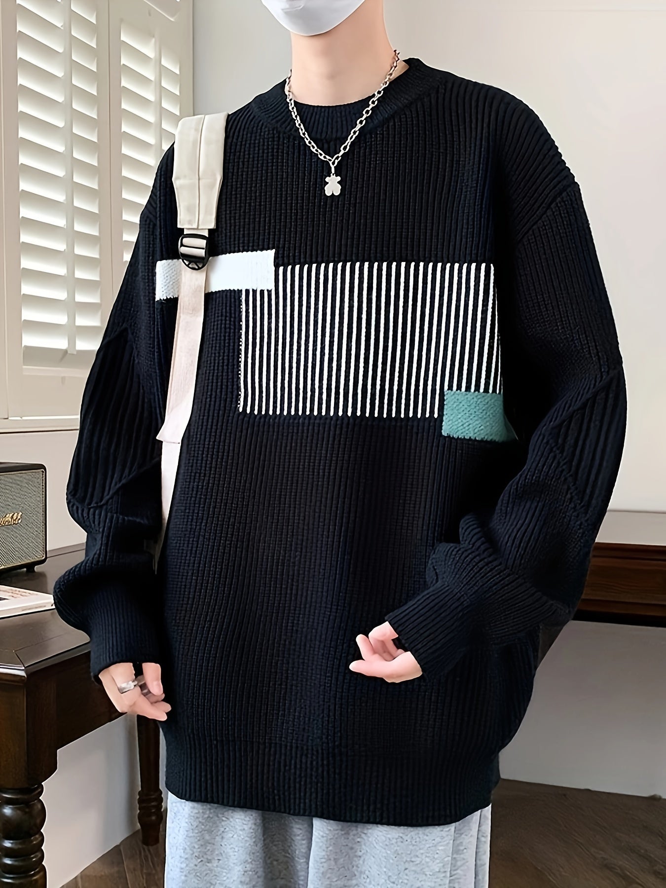 Iron Genghis Men's Geometric Pattern Sweater