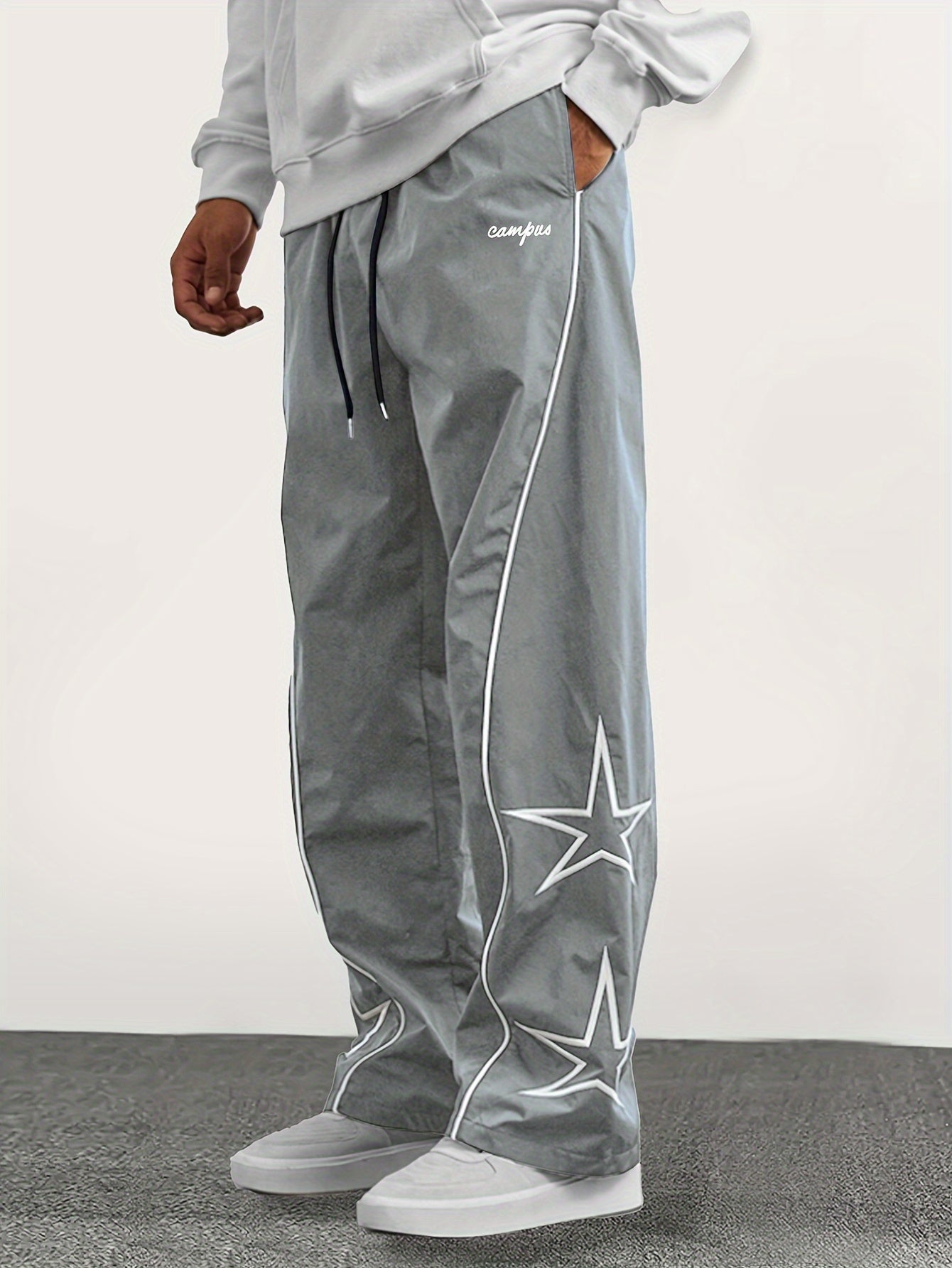 Casual Embroidered Star Trackpants