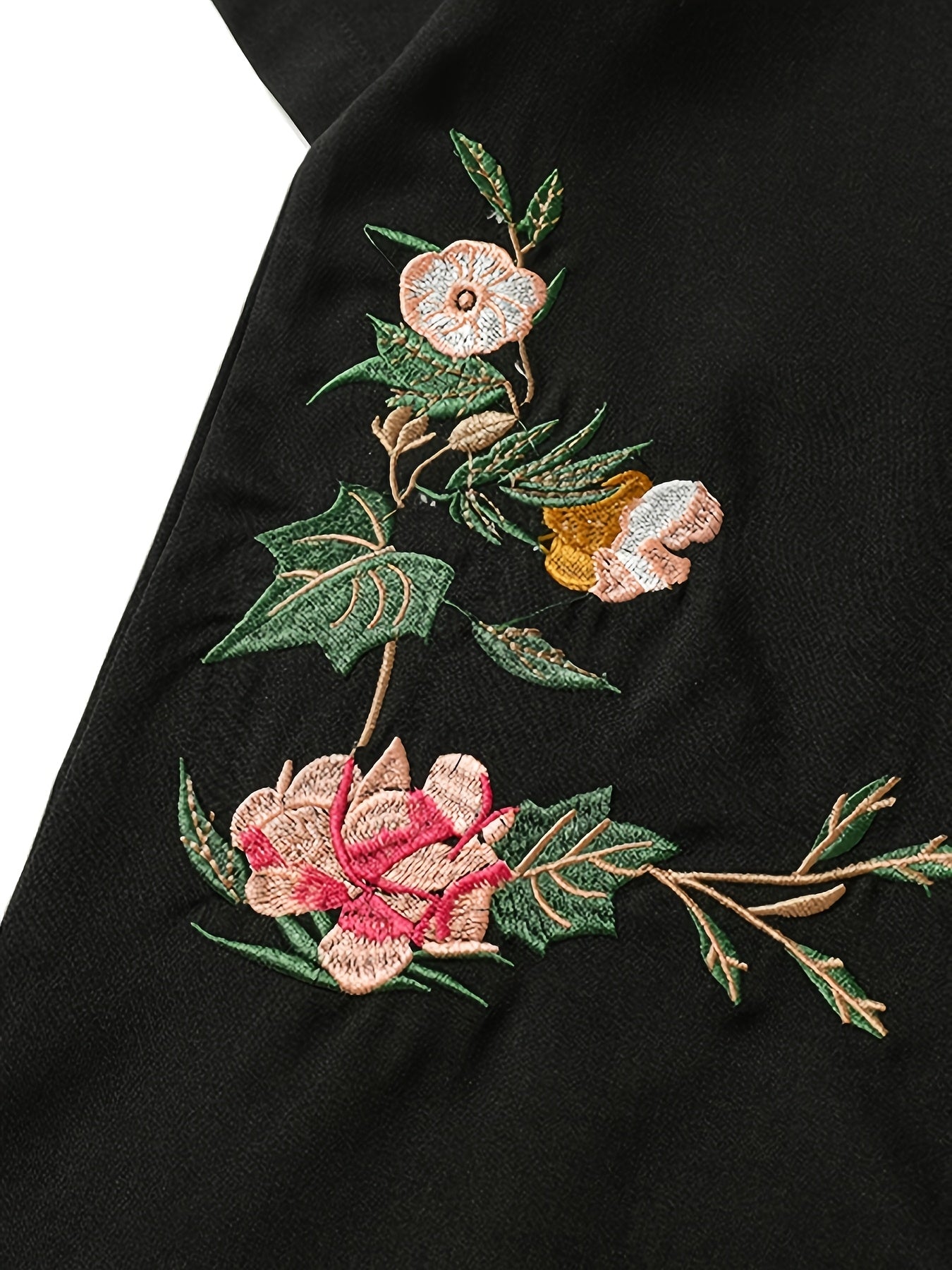 Men'S Casual Floral Embroidered Shirt
