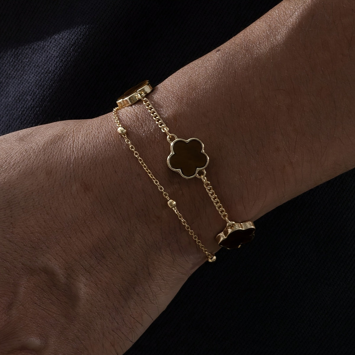 Men's Clover Pendant Bracelet