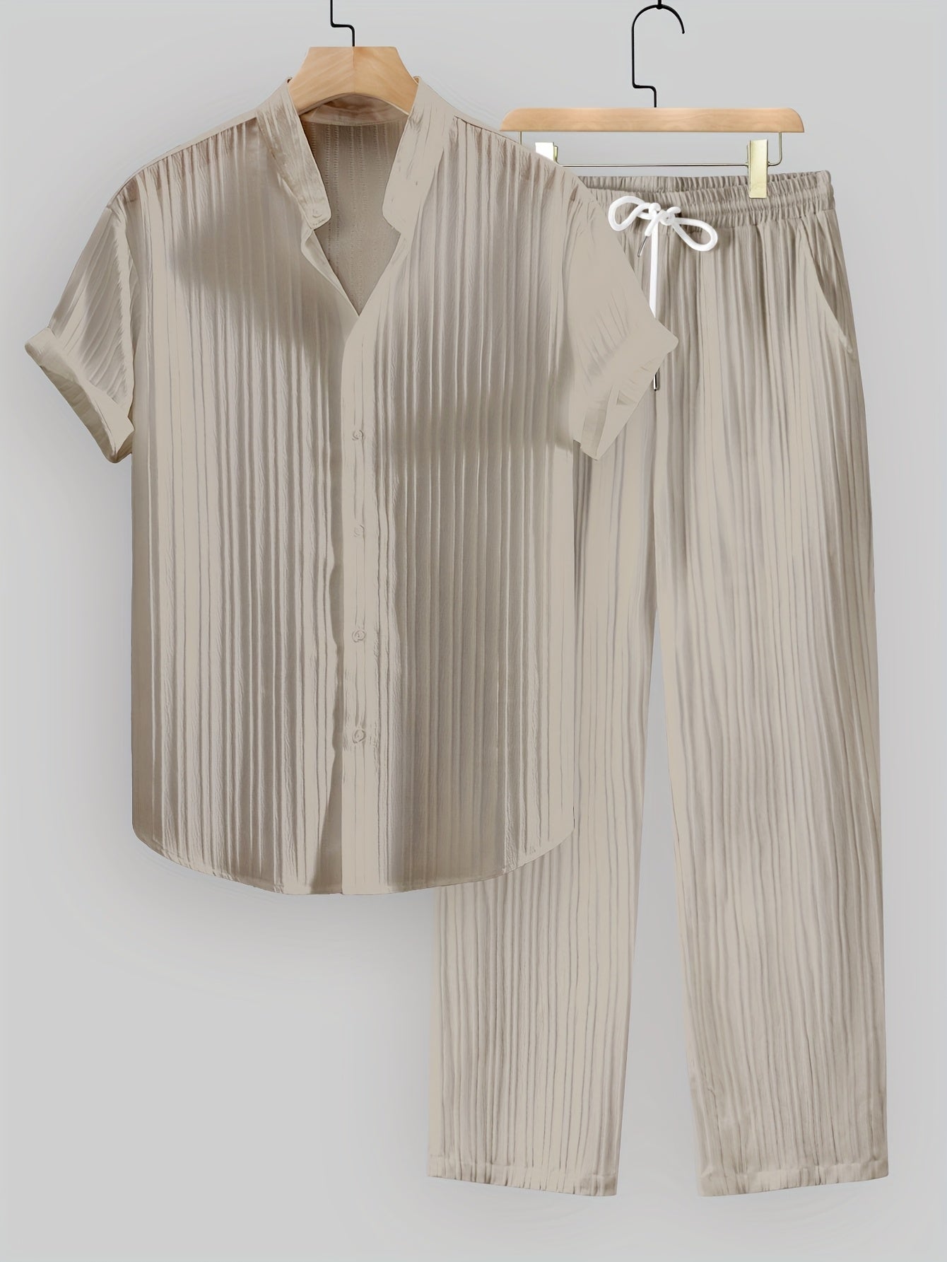 Men's Summer Solid Color 2pcs Set