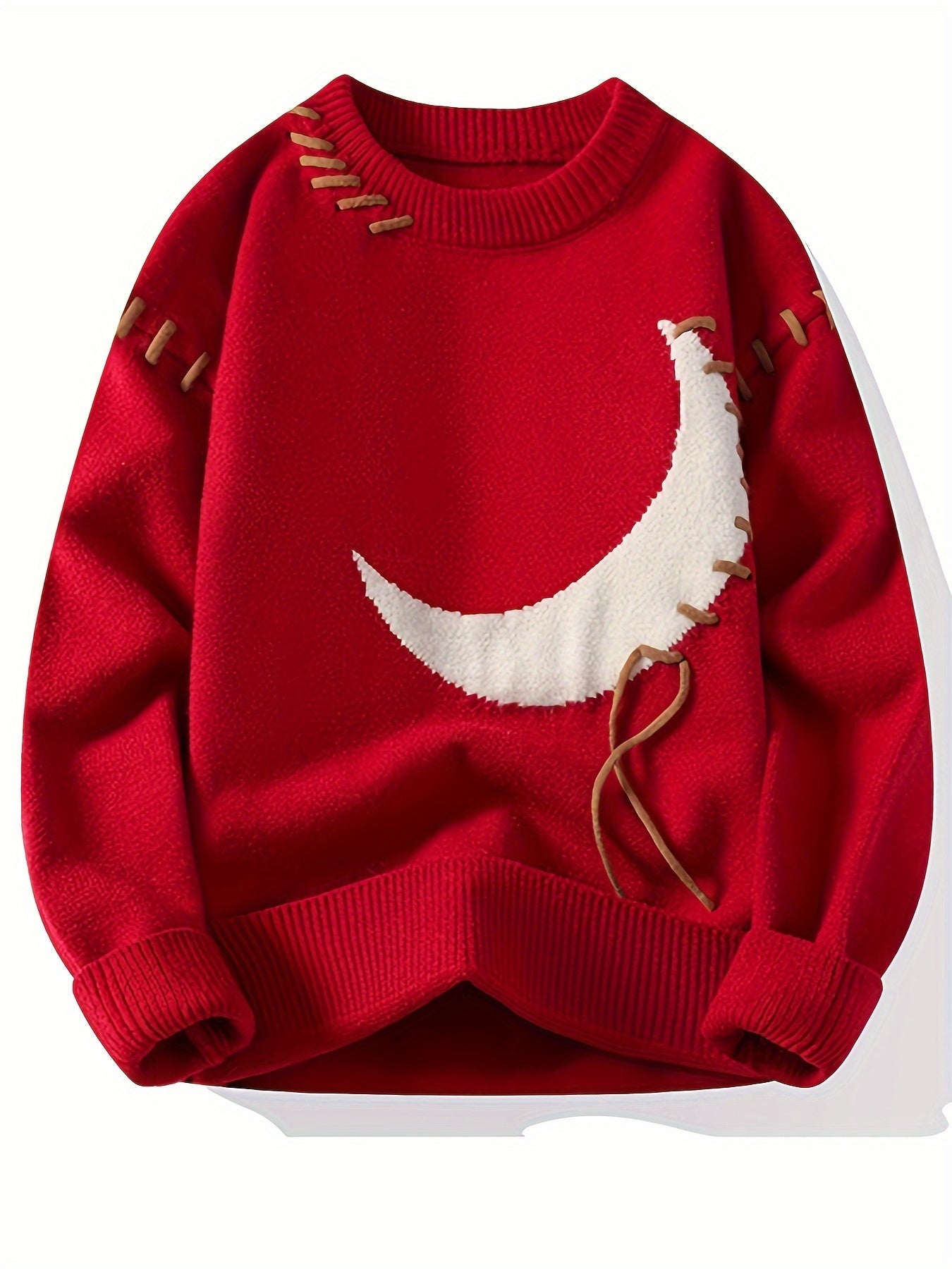 Men's Casual Loose Fit Distressed Asymmetrical Hem Sweater
