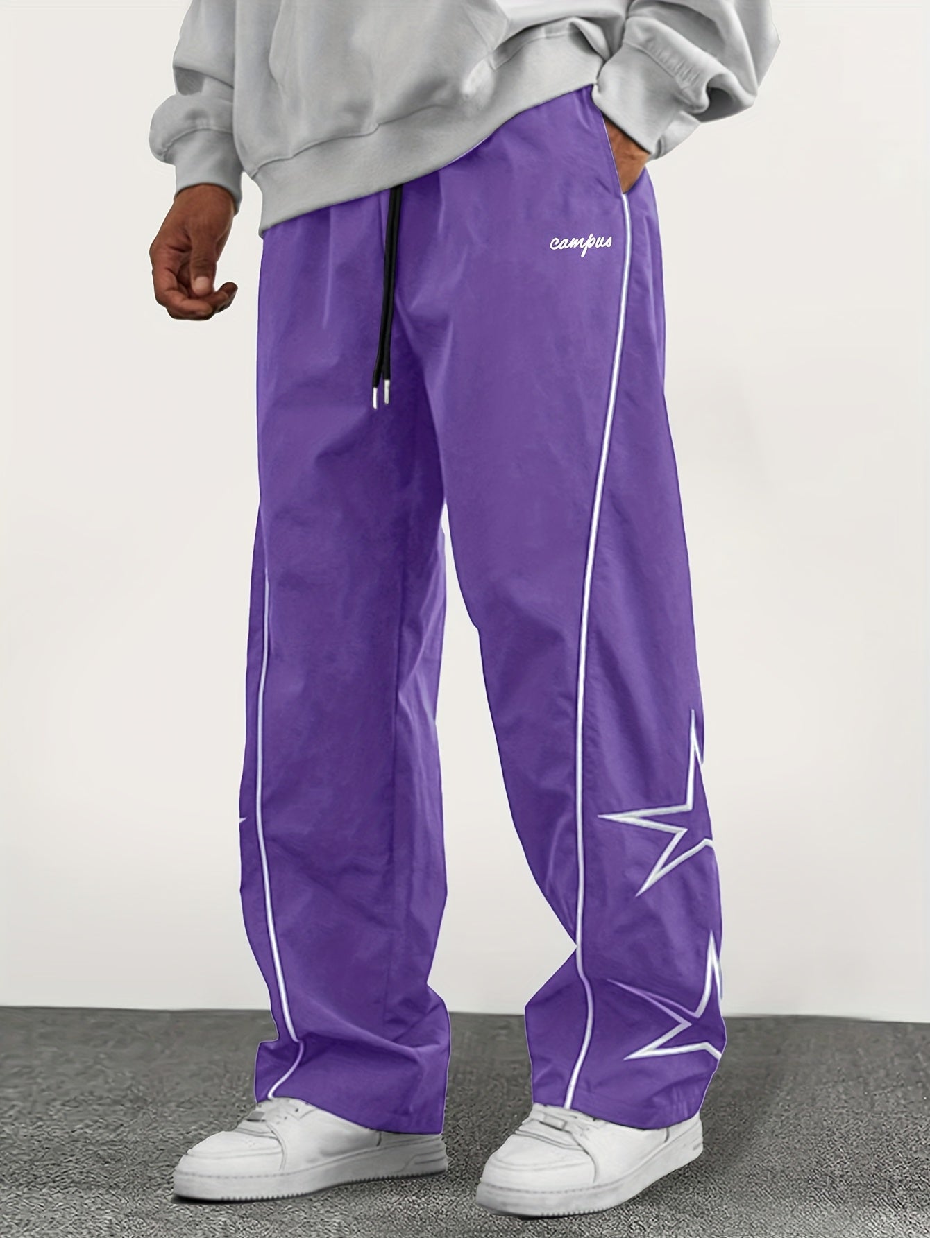 Casual Embroidered Star Trackpants