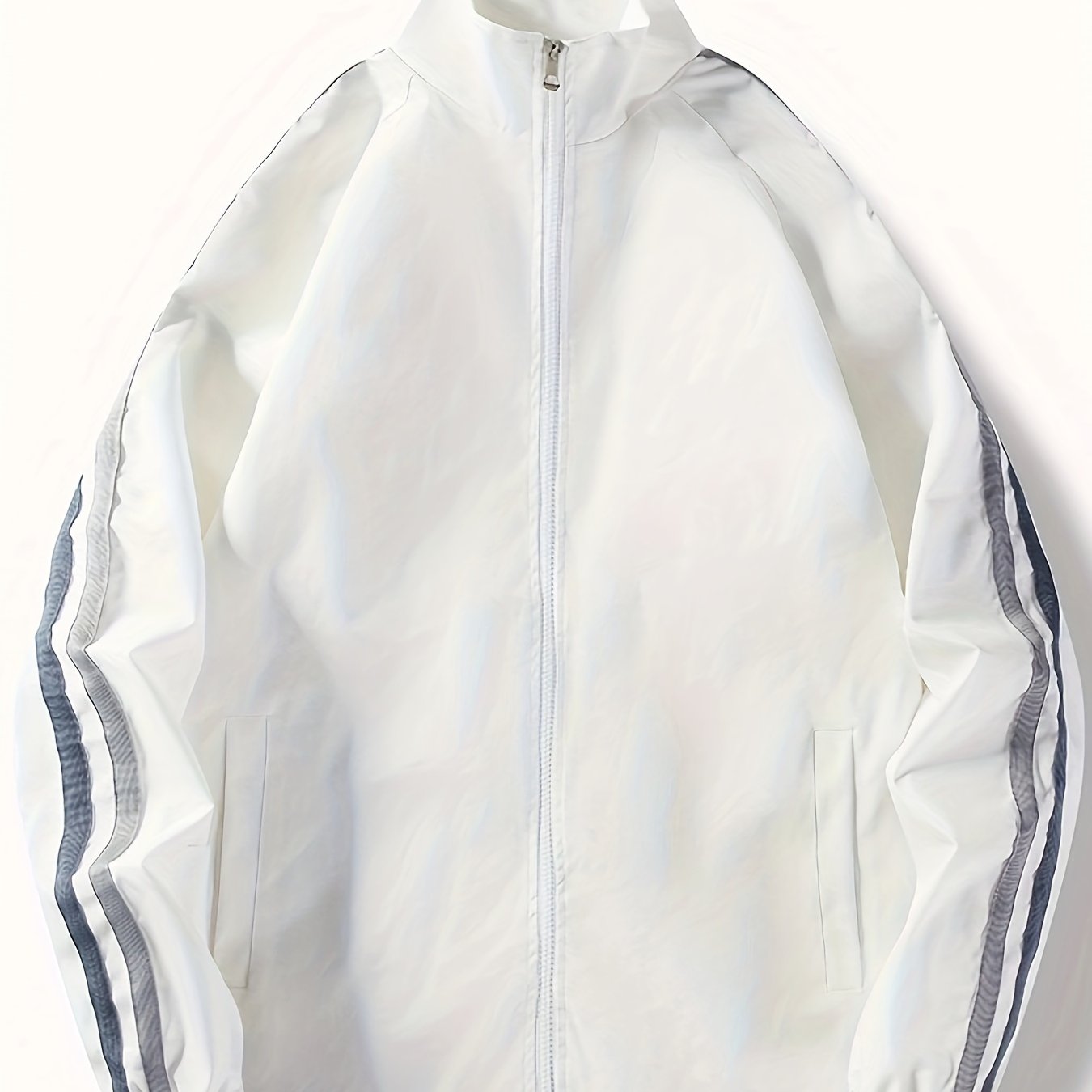 Striped Zip Up Sports Jacket