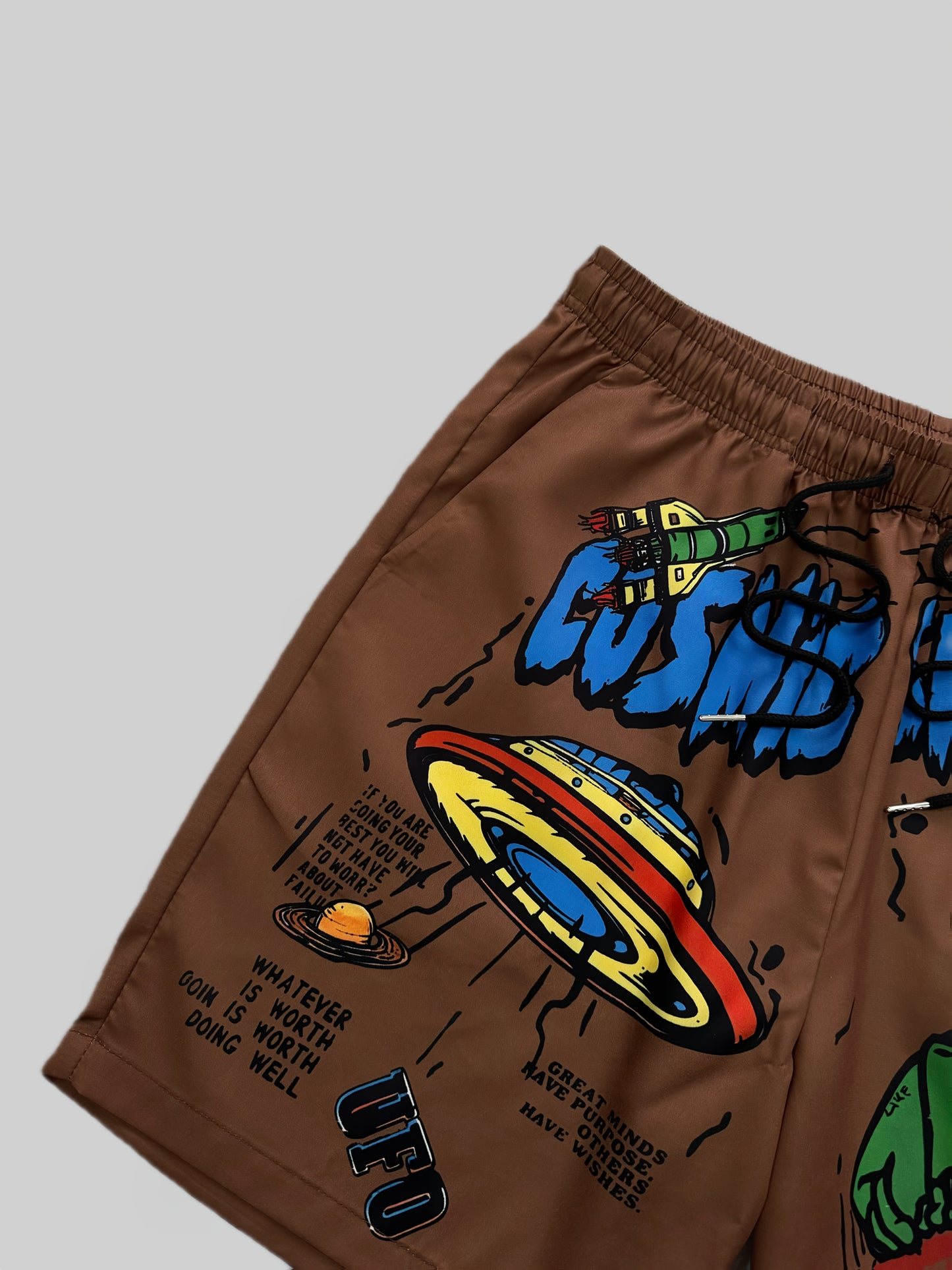 Men's Three-Piece Set Printed Beach Shorts