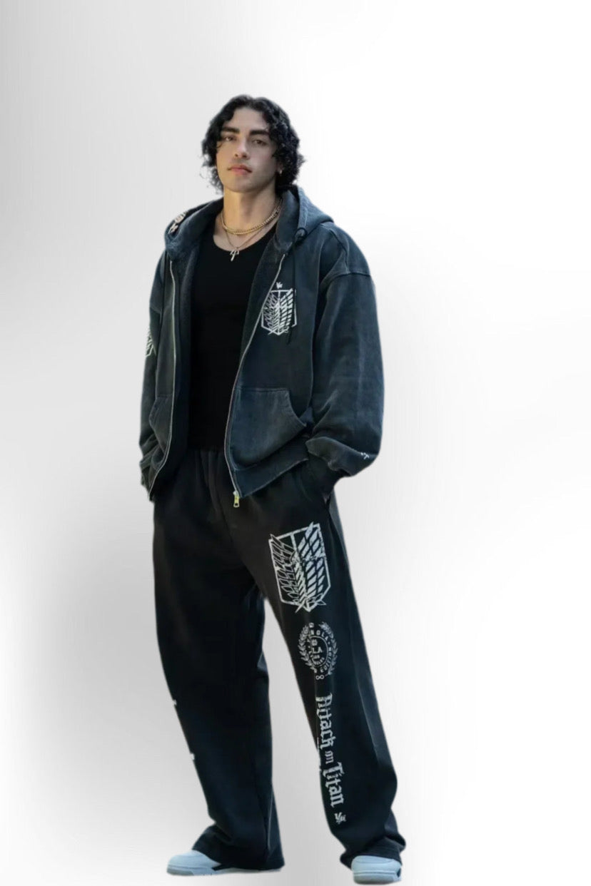 graphic print wide leg trousers