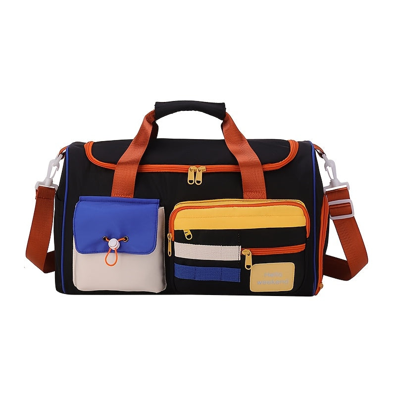 Color-Block Crossbody Fitness Bag