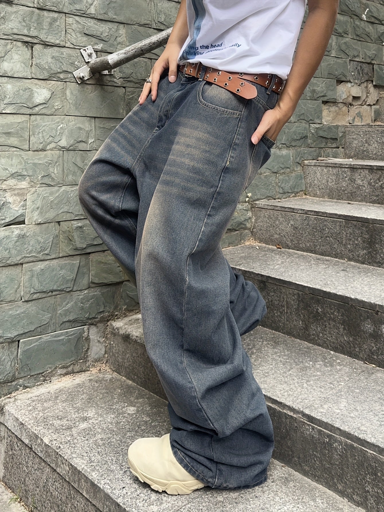 Washed Blue Denim Jeans