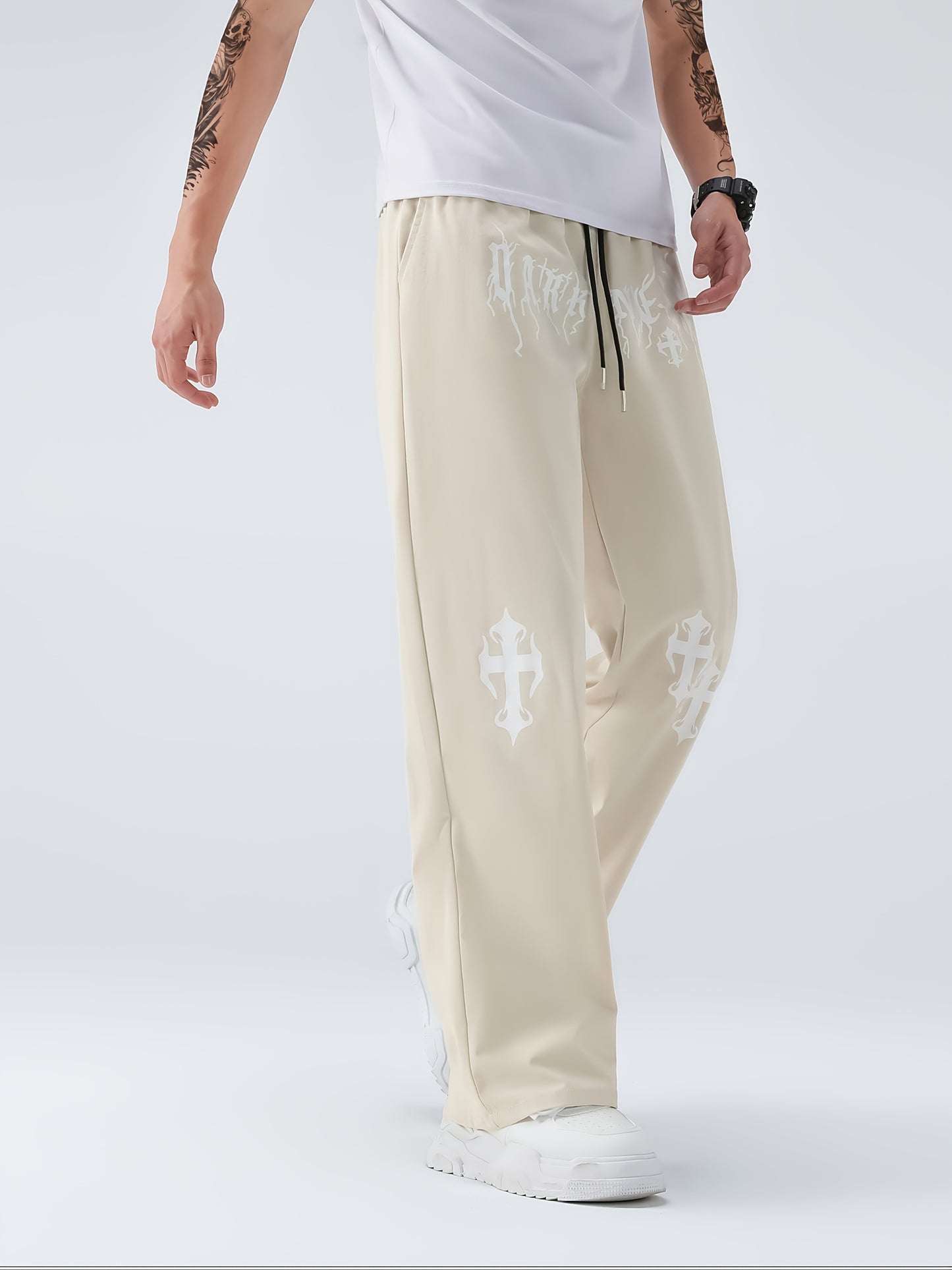 Printed Straight-Leg Pants
