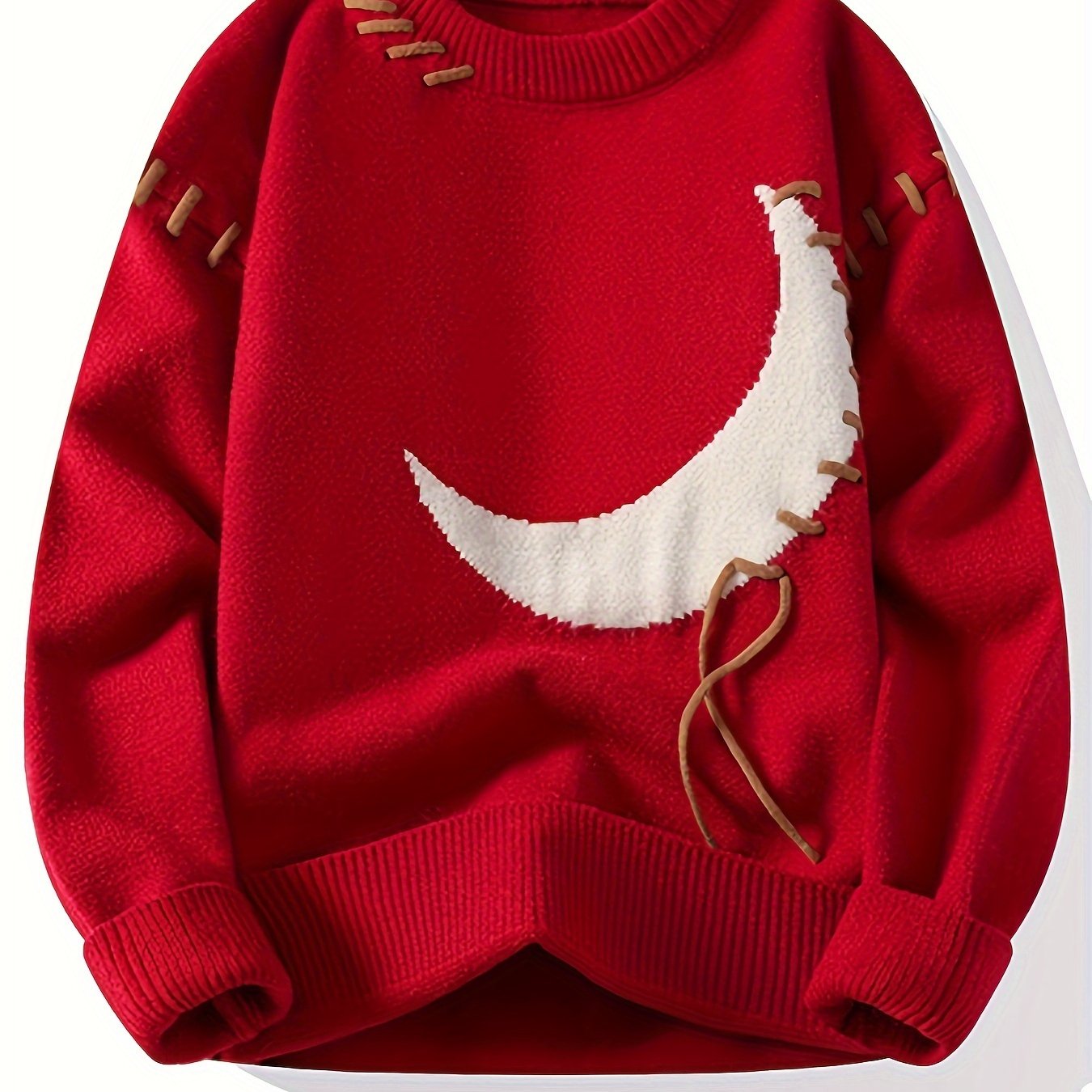 Men's Casual Loose Fit Distressed Asymmetrical Hem Sweater