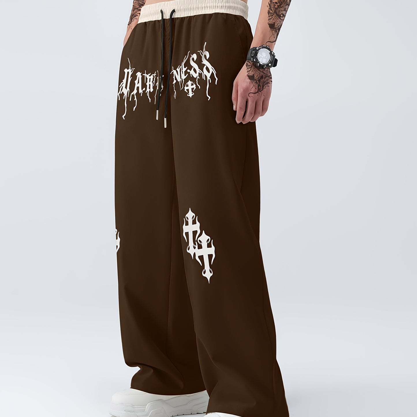 Printed Straight-Leg Pants
