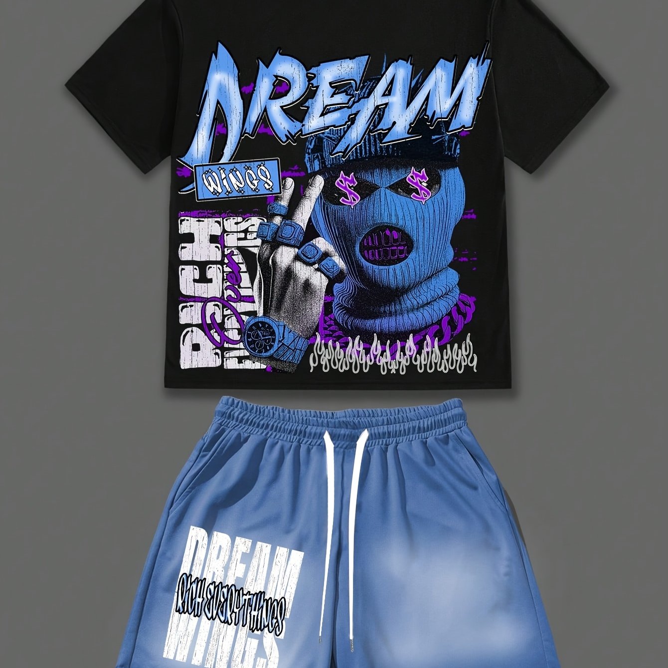 2pcs Men's T-Shirt and Shorts Set
