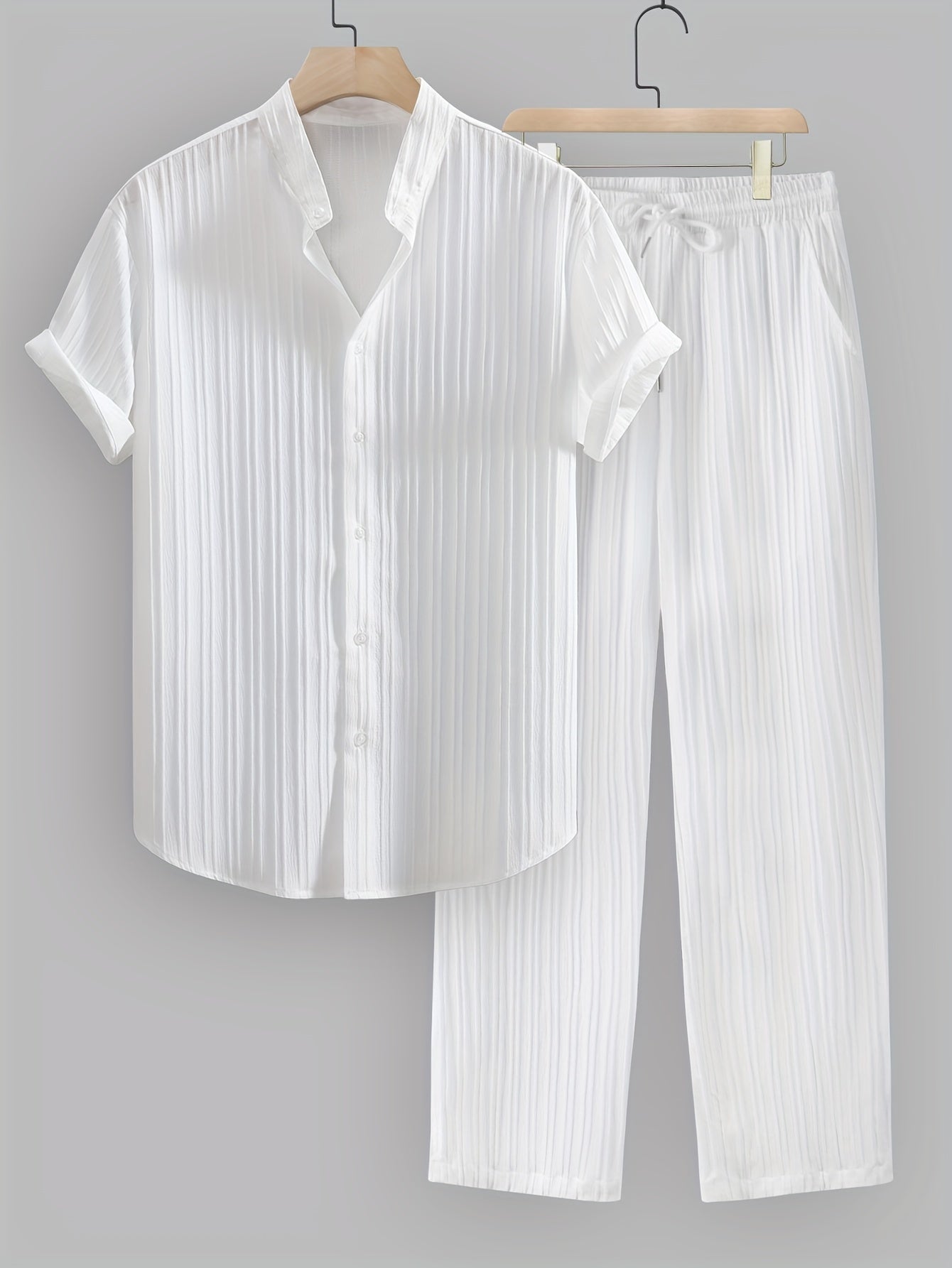 Men's Summer Solid Color 2pcs Set