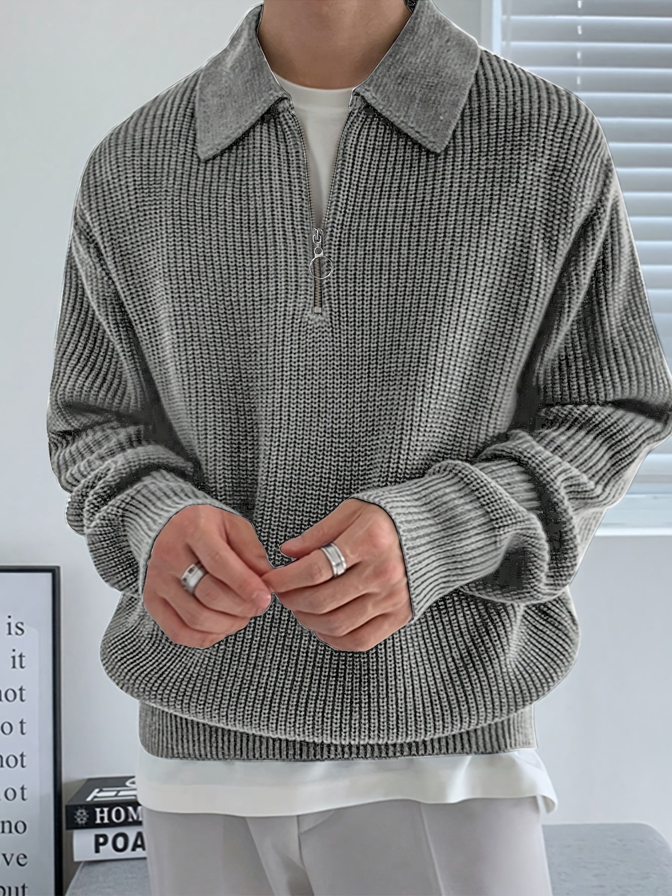 Men'S Casual Half-Zip Sweater