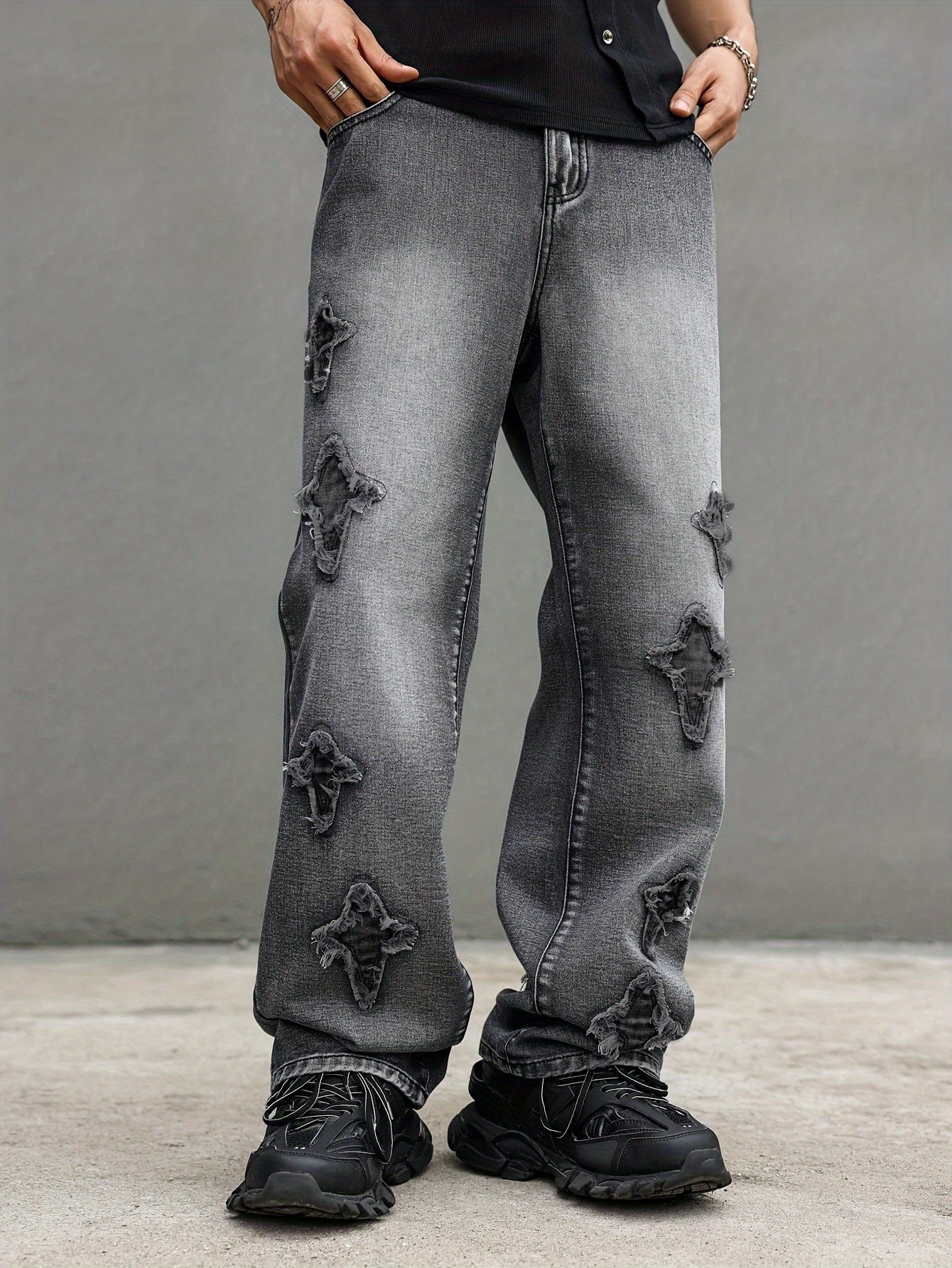 CROSS DESIGN DENIM JEANS
