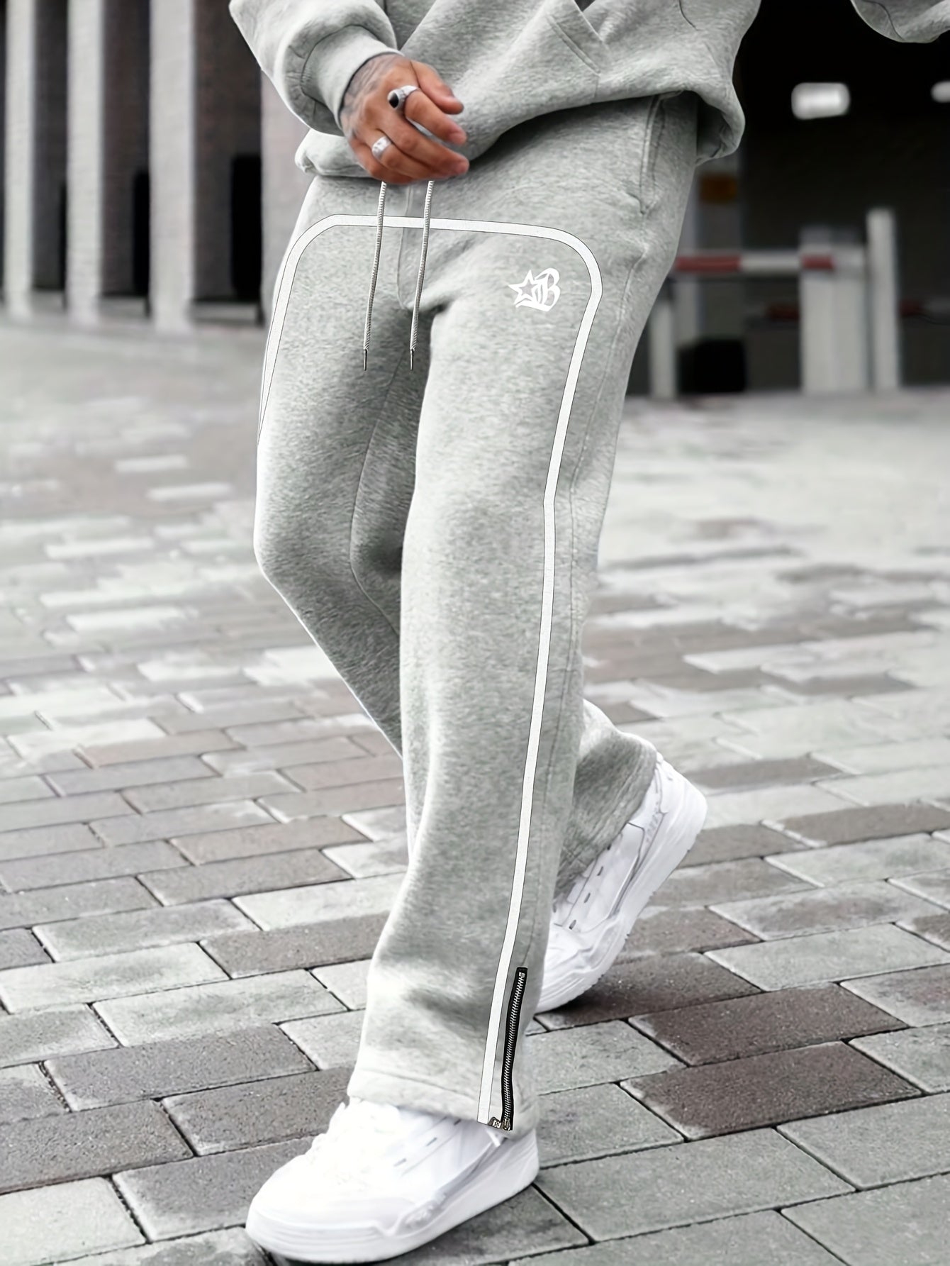 Men'S Jogger Pants with White Stripe