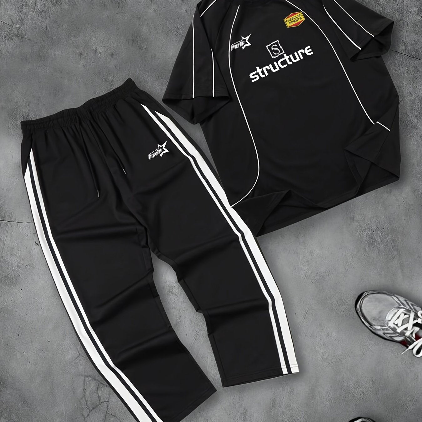 Racing T -Shirt & Drawstring Pants 2 Piece Set