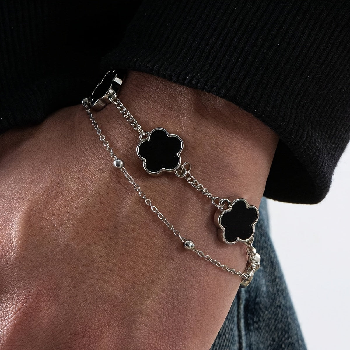 Men's Clover Pendant Bracelet