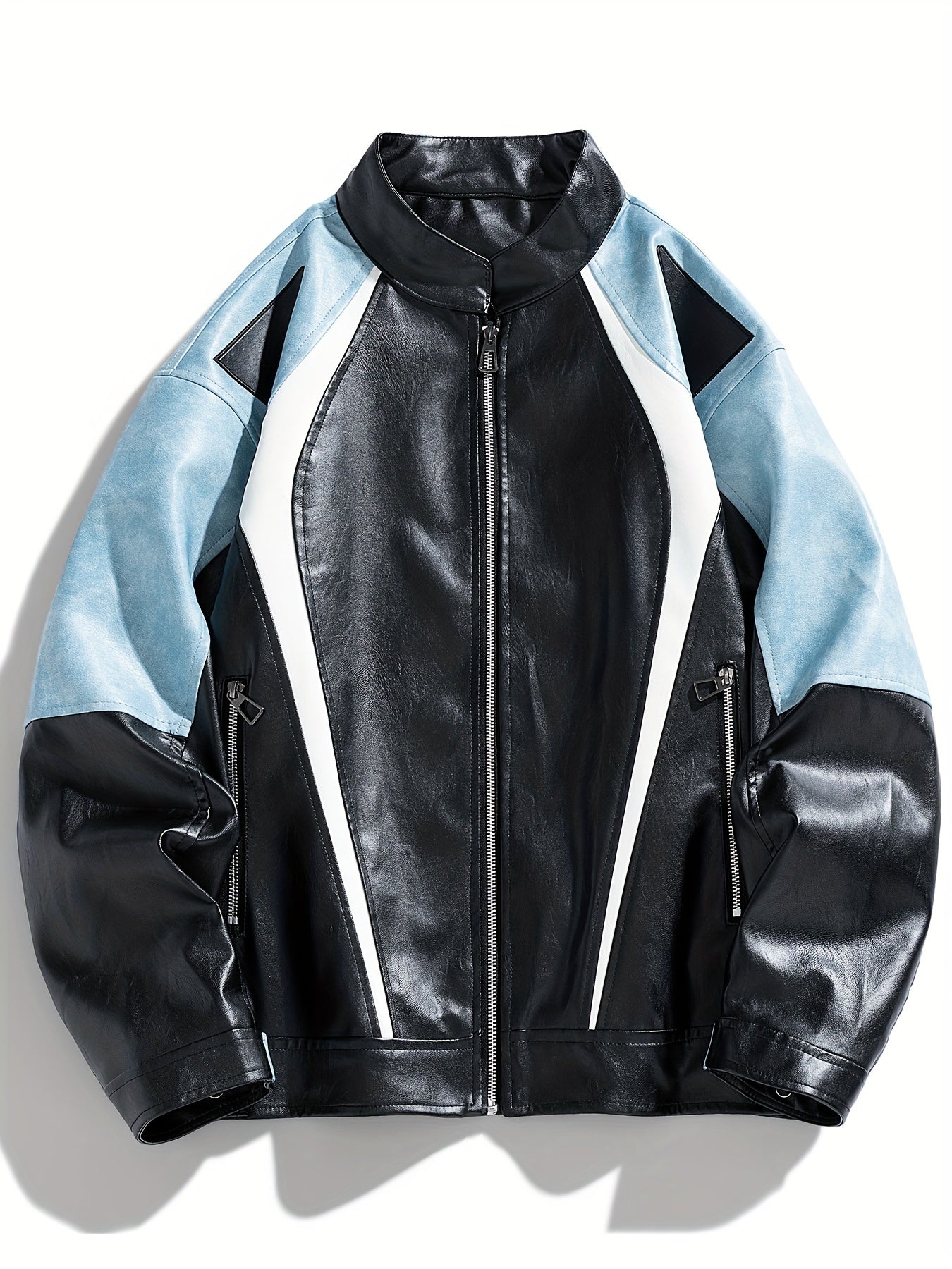 Men's Color Matching Geometric Print Jacket