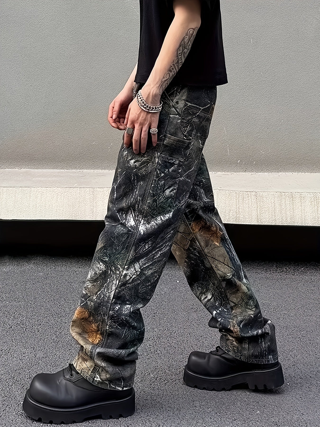 Men's Camouflage Faux Denim