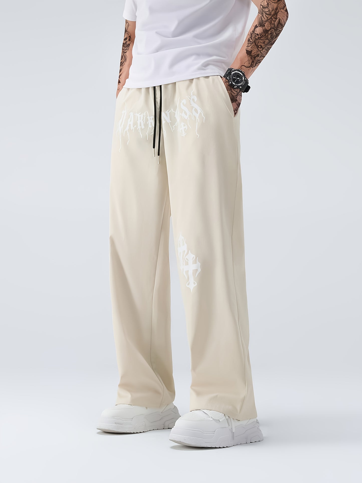 Printed Straight-Leg Pants