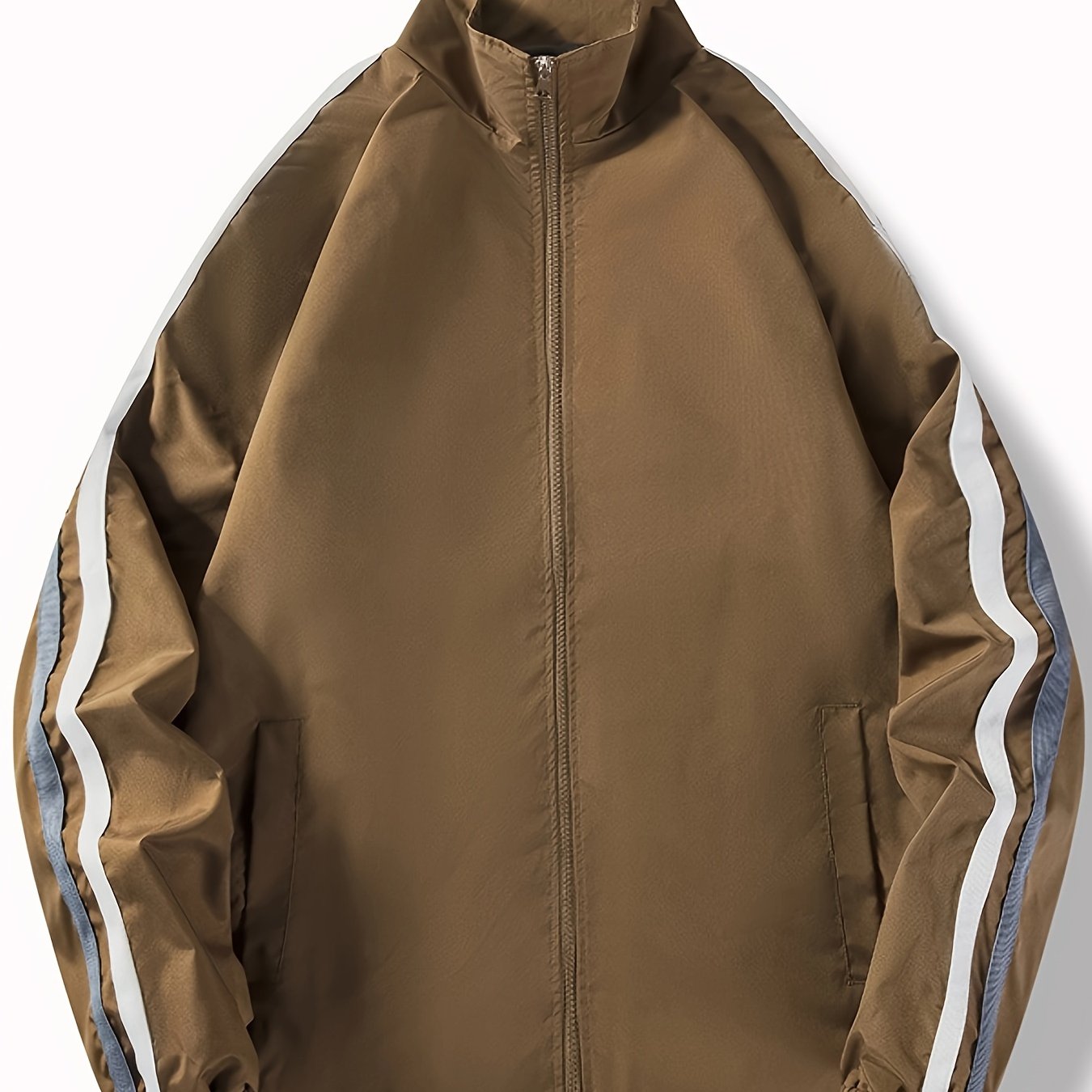 Striped Zip Up Sports Jacket